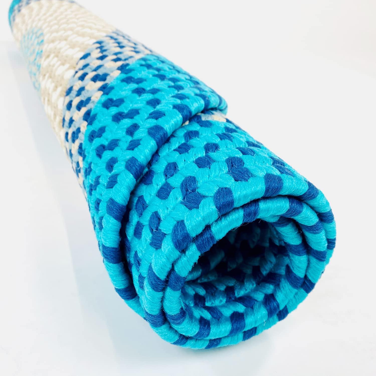 Colonial Mills Colonial Mills Kingston Braided Rug, 8x11, Aqua