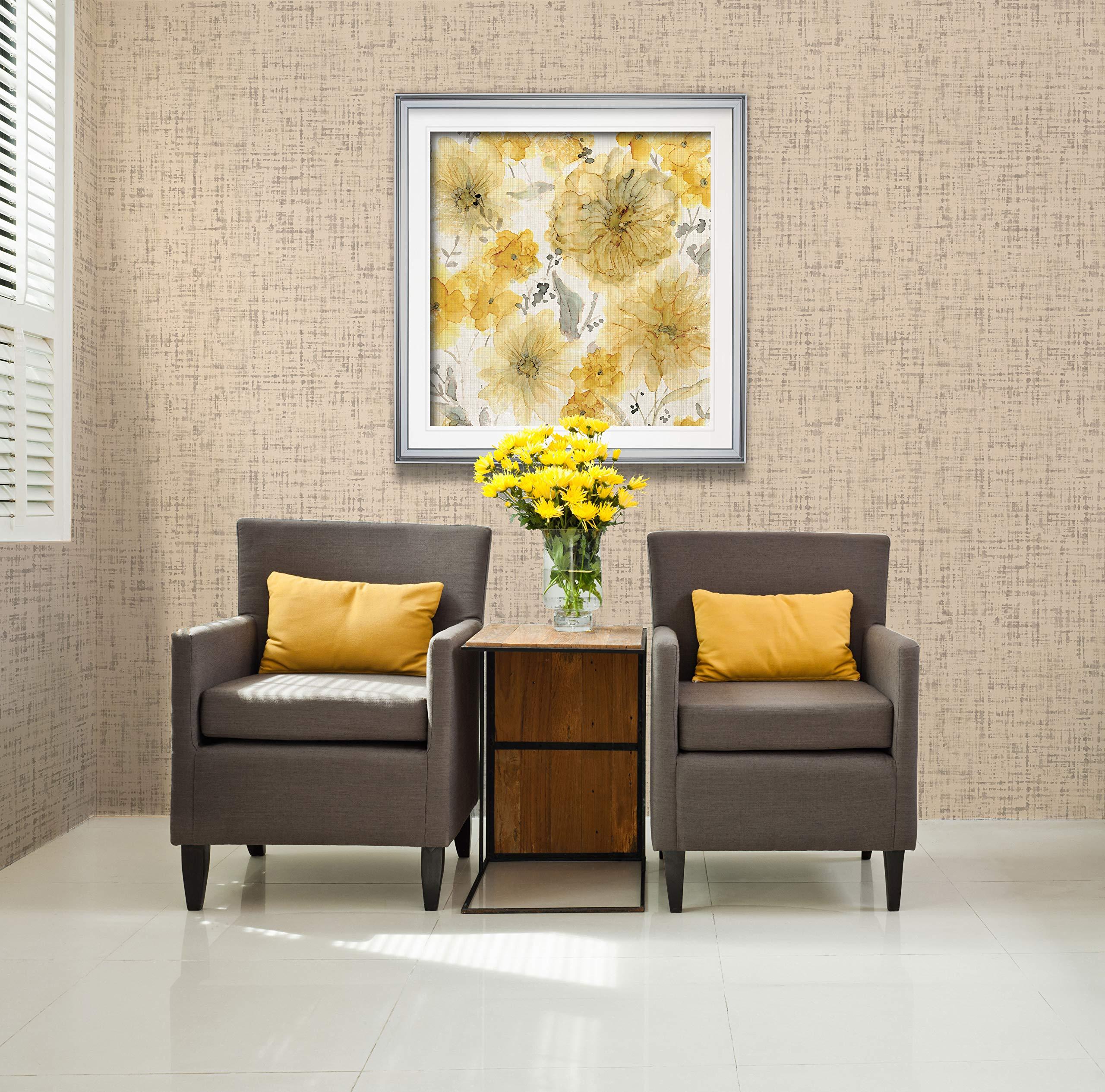 Renditions Gallery Renditions Gallery Sunshine and Linen Abstract Artwork Contemporary Art Framed Yellow Flower Pictures Giclee Prints Home Wall Decor