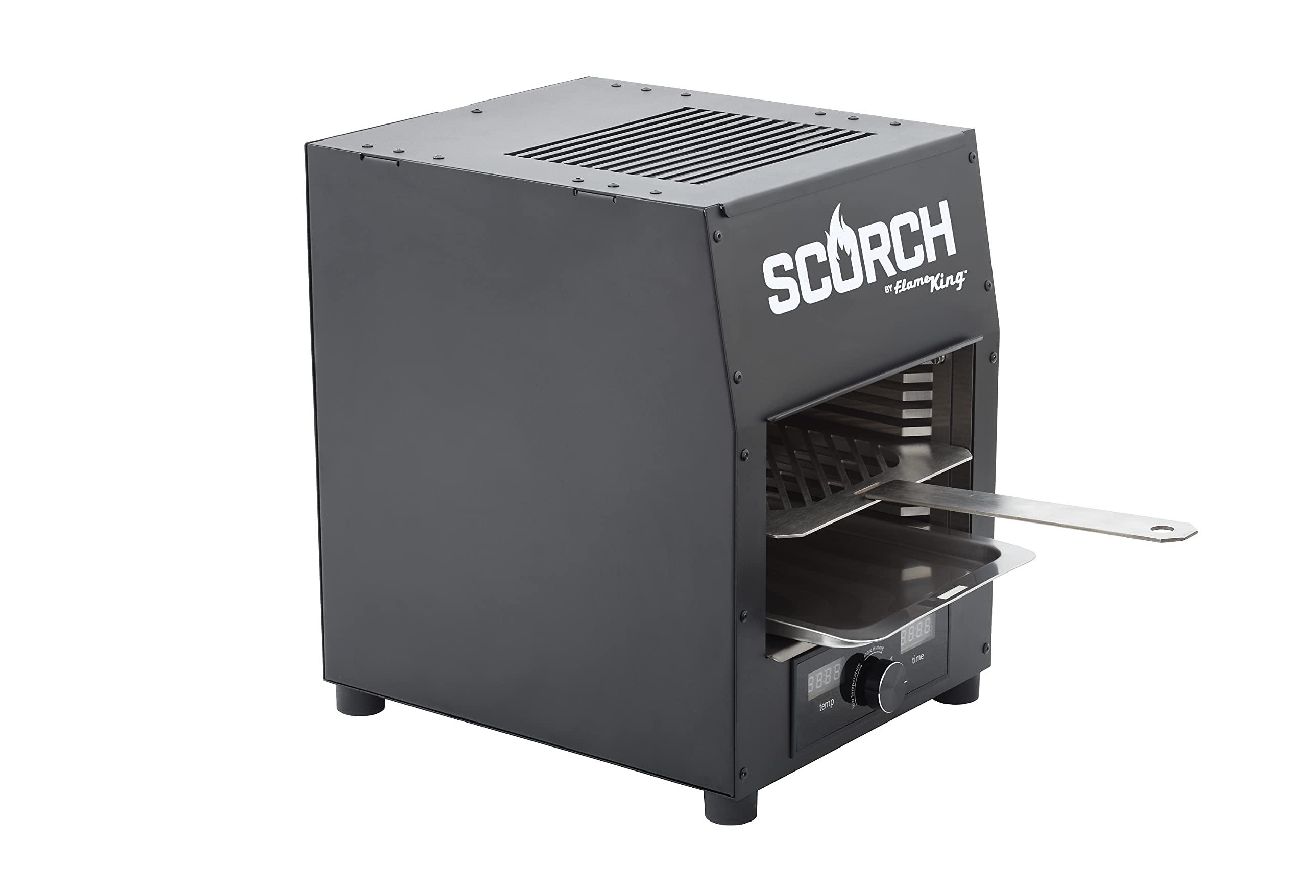 Flame King Flame King Scorch Smokeless Infrared Electric Broiler for Indoor Use, Fits on Kitchen Counter, Insulated, Comes with Broiler Tray Black