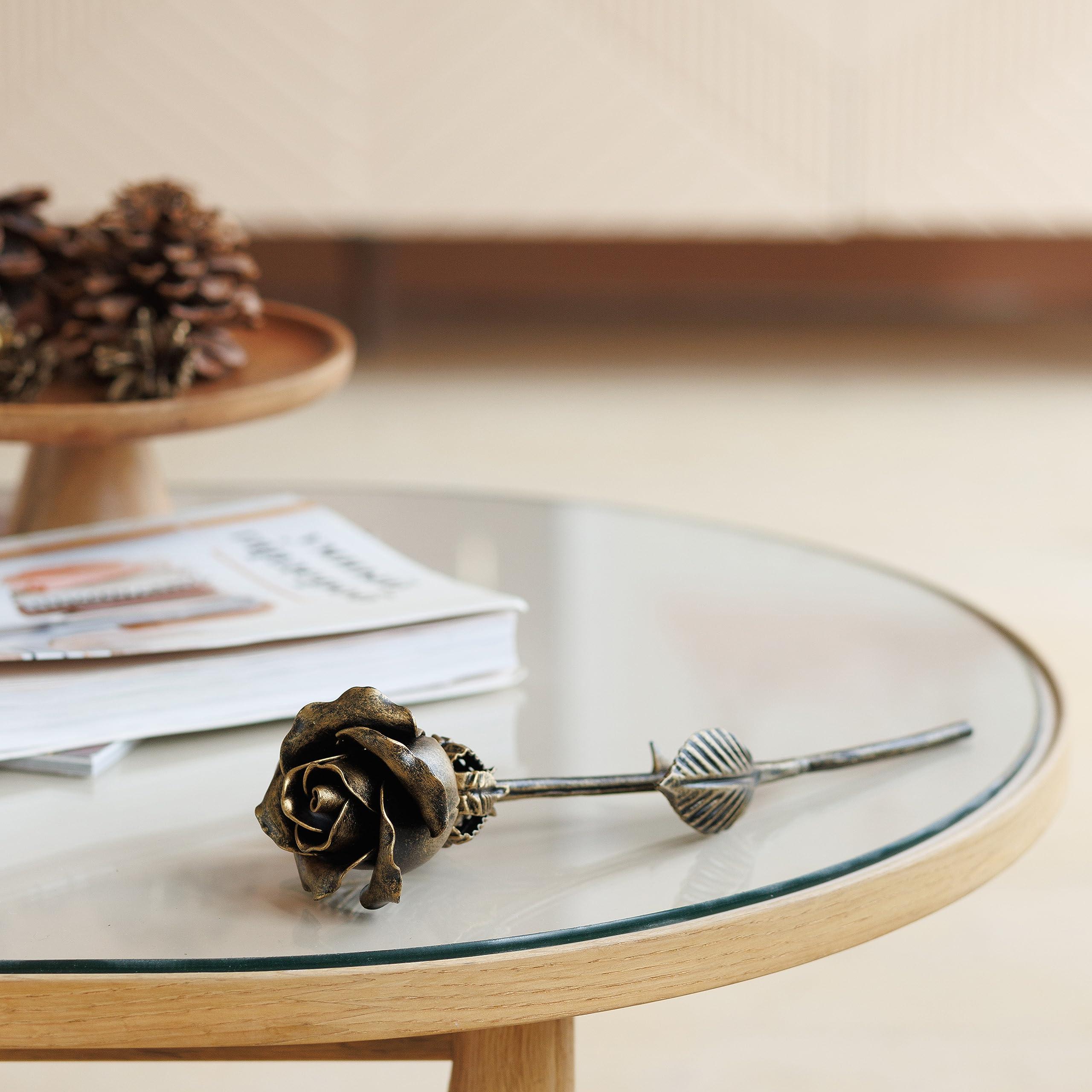 MakuliSmit MakuliSmit Handcrafted Bronze Metal Rose - Solid Gift of Everlasting Love - 8th 19th Wedding for Her