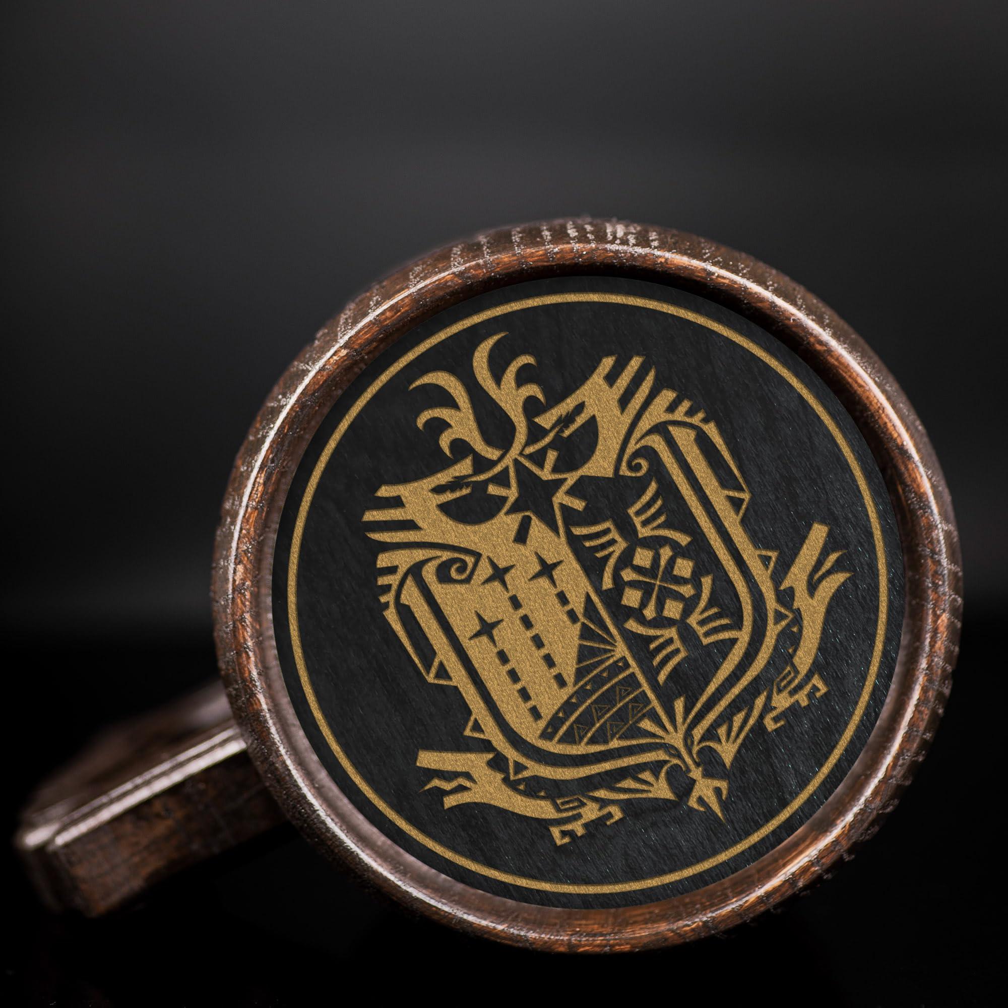 WildMugs MHW Beer Mug, MHW Personalized Stein, Wooden Tankard