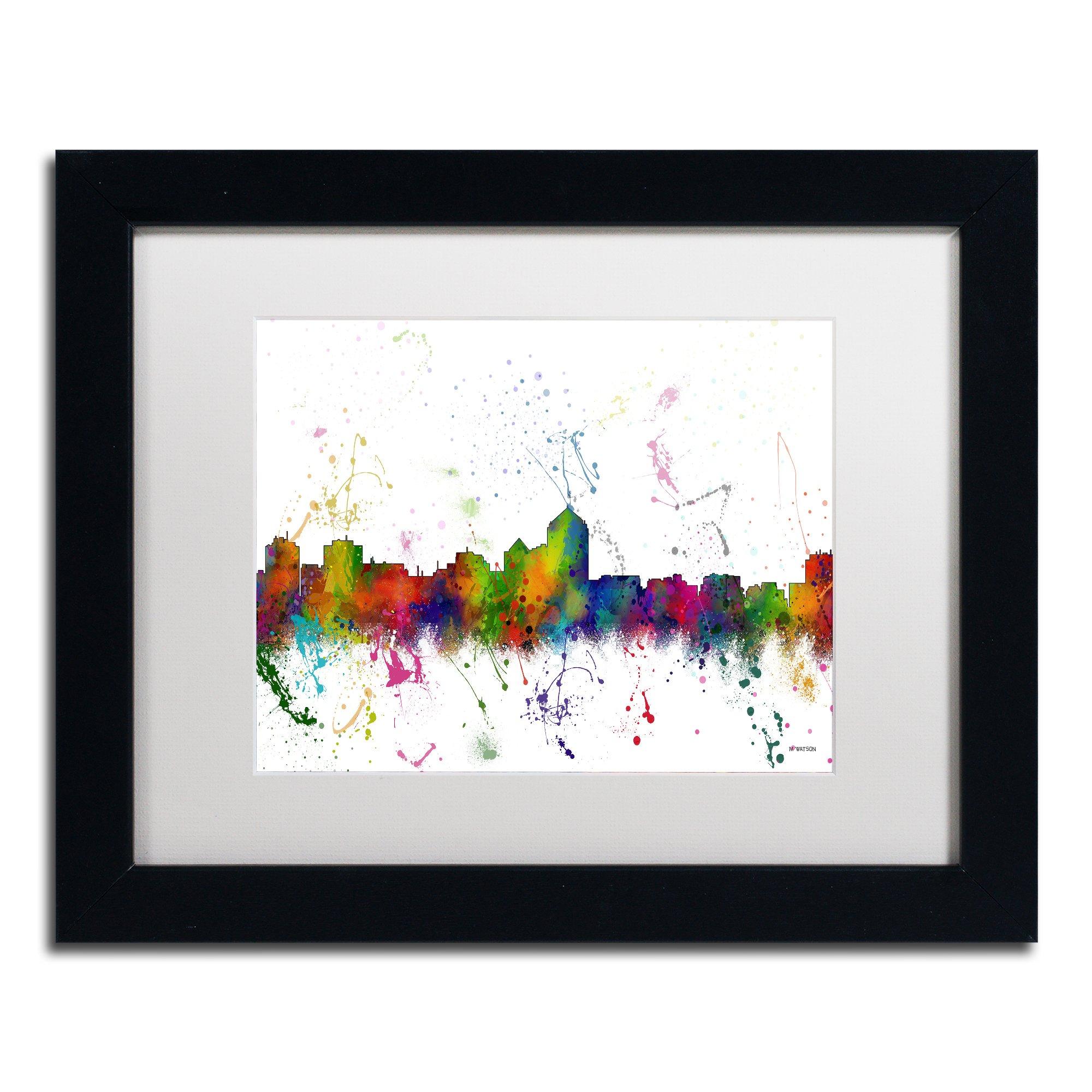 Trademark Fine Art Trademark Fine Art MW0191-B1114MF Albuquerque New Mexico Skyline by Marlene Watson, White Matte, Black Frame 11x14-Inch, 11x14