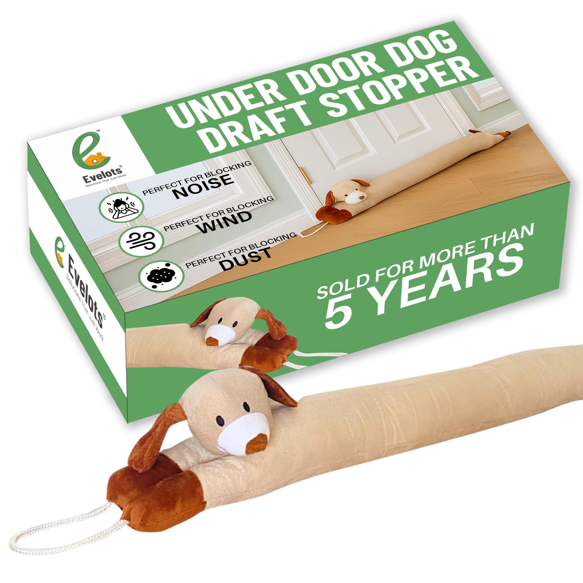 Evelots Evelots Under Door Dog Draft Stopper - Weighted - Keep Cold Air, Warm Air Out - Odor, Noise, Dust, Wind Blocker - Great for Window - Full 38 Inch Long - Heavy Duty Cute Puppy - Hanging Loops