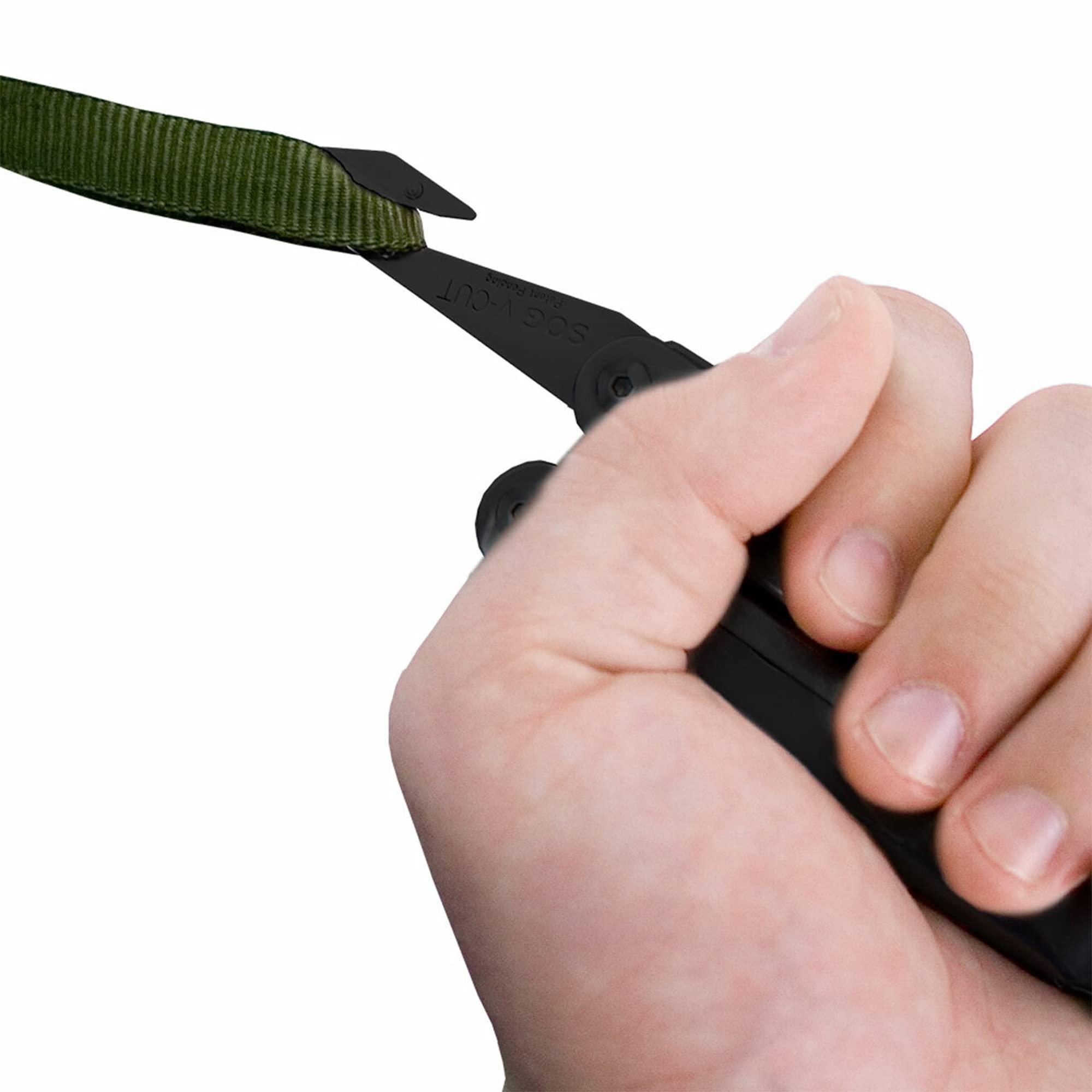 SOG SOG Powerlock V-Cutter- Multi-Tool Pocket Utility Tool Set with 18 Specialty Tools for Heavy-Duty Field Use and Nylon Carrying Pouch (B63N-CP)