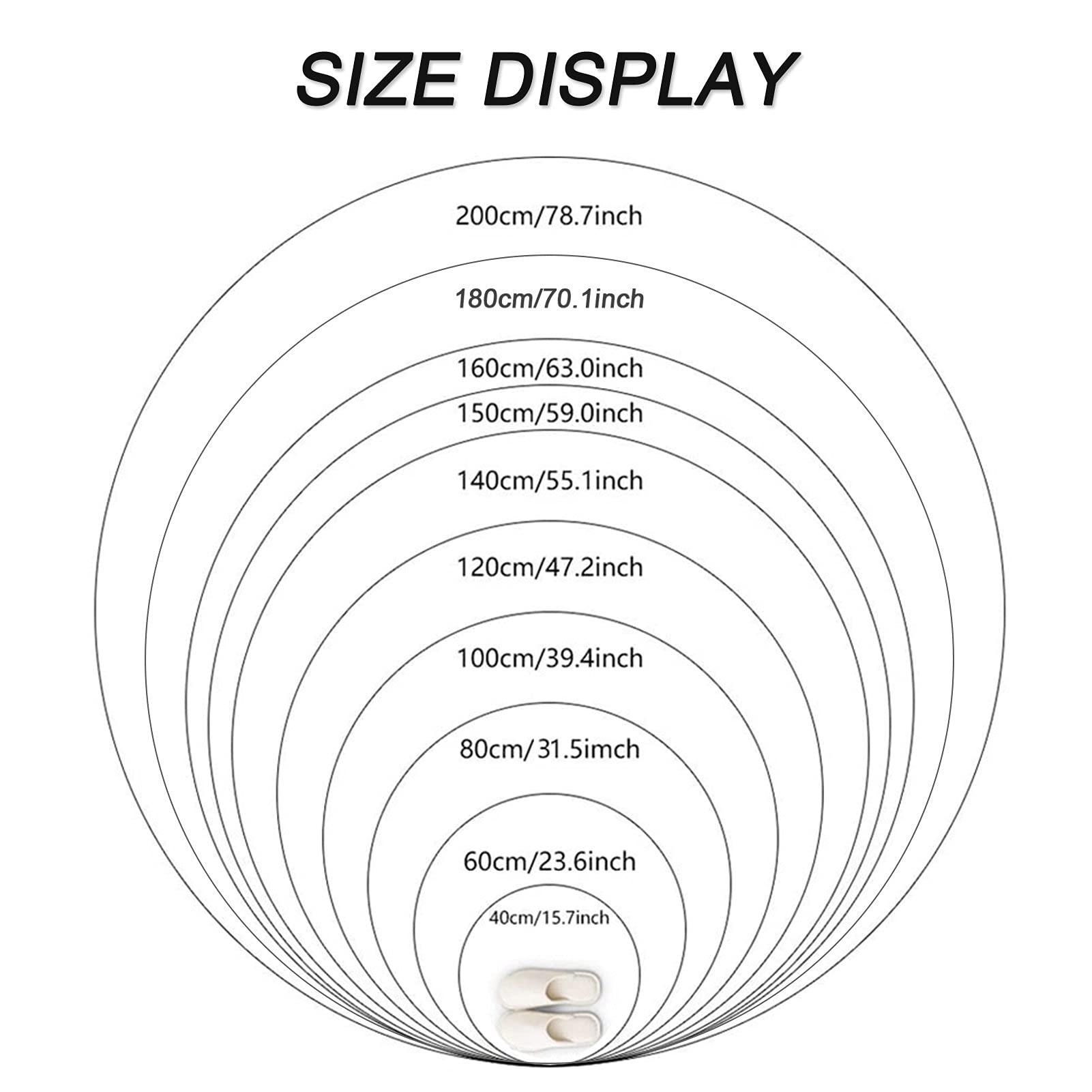 DRSFF DRSFF Modern Grey Round Rugs 2.6 ft 3.3 ft 3.9 ft 4.6 ft 5.2 ft 6.5 ft Circular Hanging Basket Mat Computer Chair Carpet for Living Room Bedroom (Size : Diameter 4.6ft)