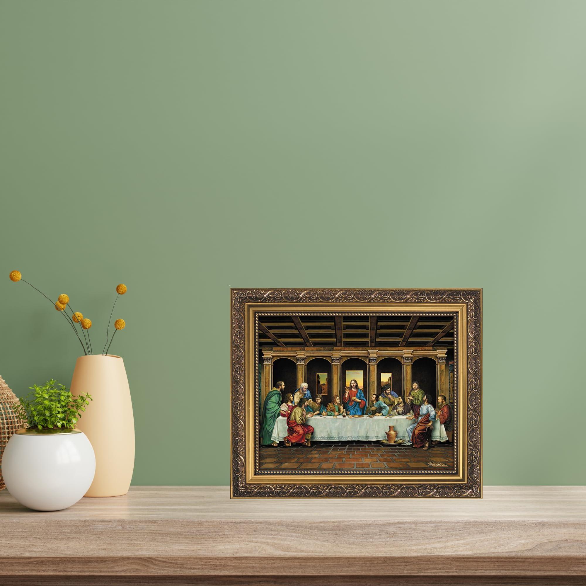 Needzo Last Supper Framed Print, Religious Wall Art Decor, 11 x 13 Inches