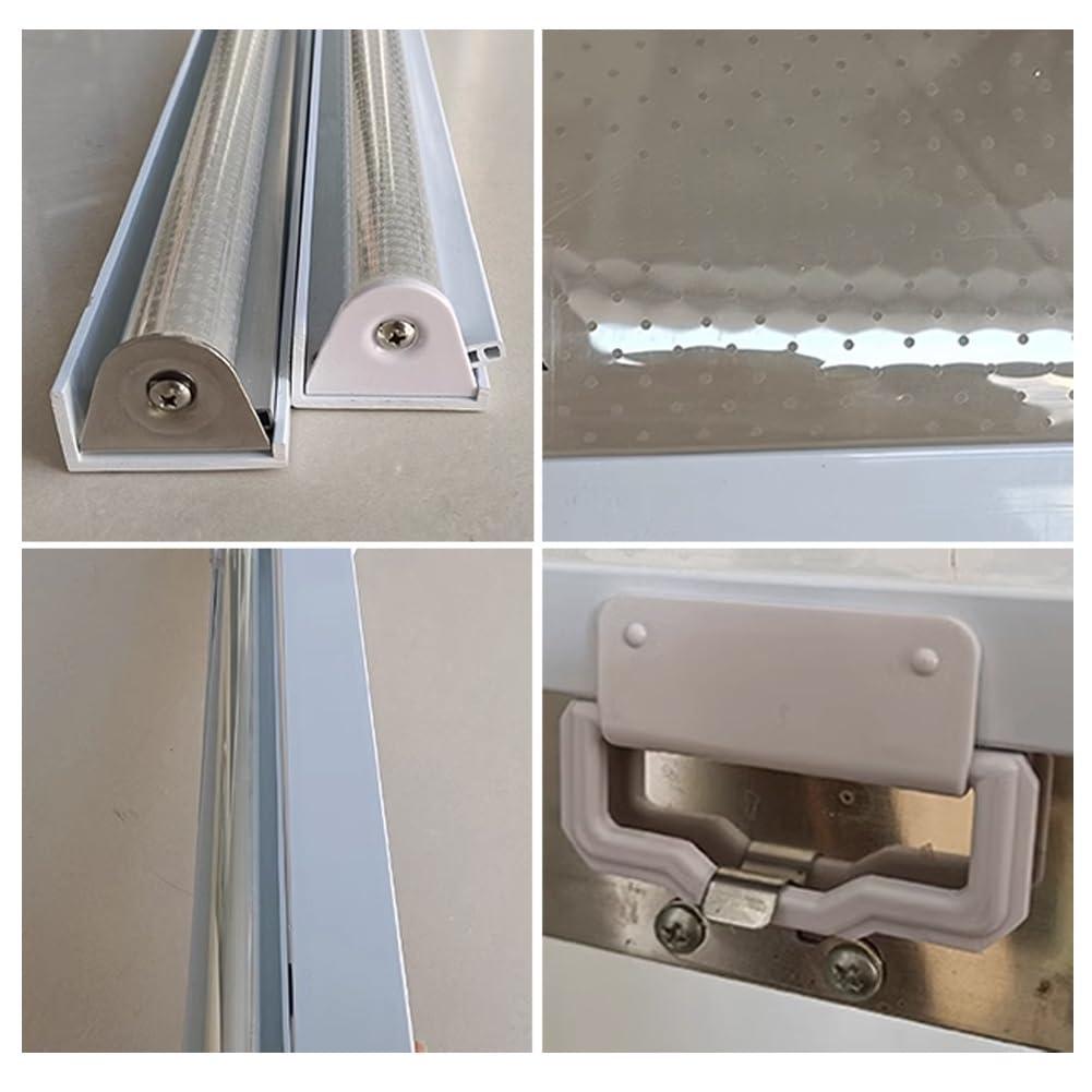 HomeLoft Basics Roller Blinds for Refrigerator Porous Breathable Roll Up Blinds Plastic Food Preservation Roller Shades PVC Transparent Roller Curtains with Fitting(W49X59in)