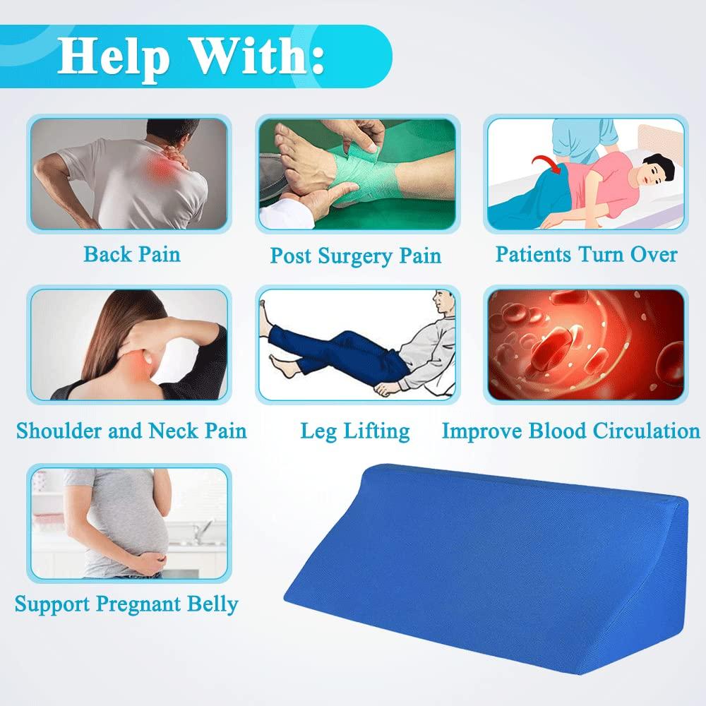 Mistuki Mistuki Wedge Pillow for Bed Sores Positioning Elderly Medical Bolsters Incline Foam Body Positioners Wedge Back Support Pillows After Surgery Pregnancy Side Sleeping Prevent Back Pain (23.62 Inch)