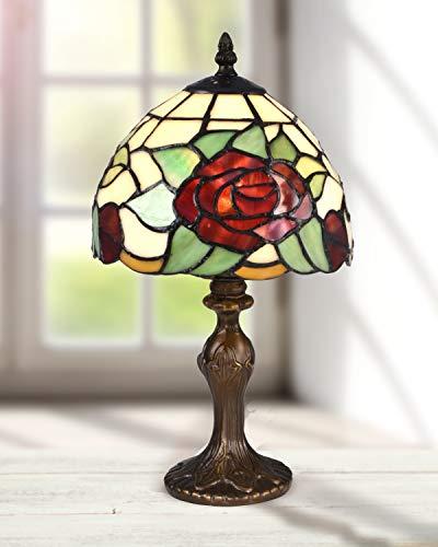 Dale Tiffany Lamps Dale Tiffany STT16088 Indian Rose Tiffany Accent Table Lamp, Antique Bronze