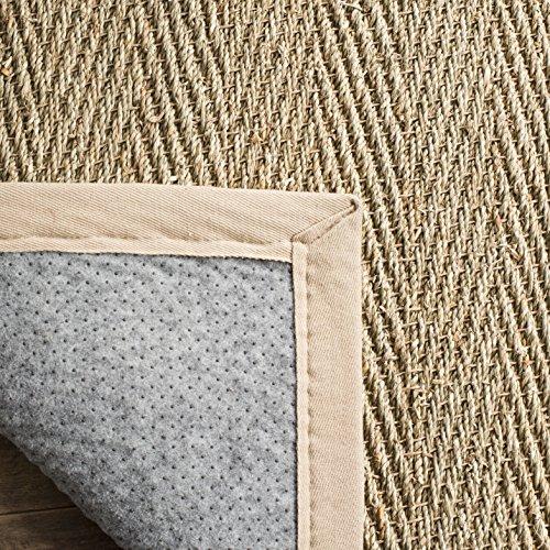 Safavieh SAFAVIEH Natural Fiber Collection Runner Rug - 2\'6\" x 8\', Natural & Beige, Border Herringbone Seagrass Design, Easy Care, Ideal for High Traffic Areas in Living Room, Bedroom (NF115A)