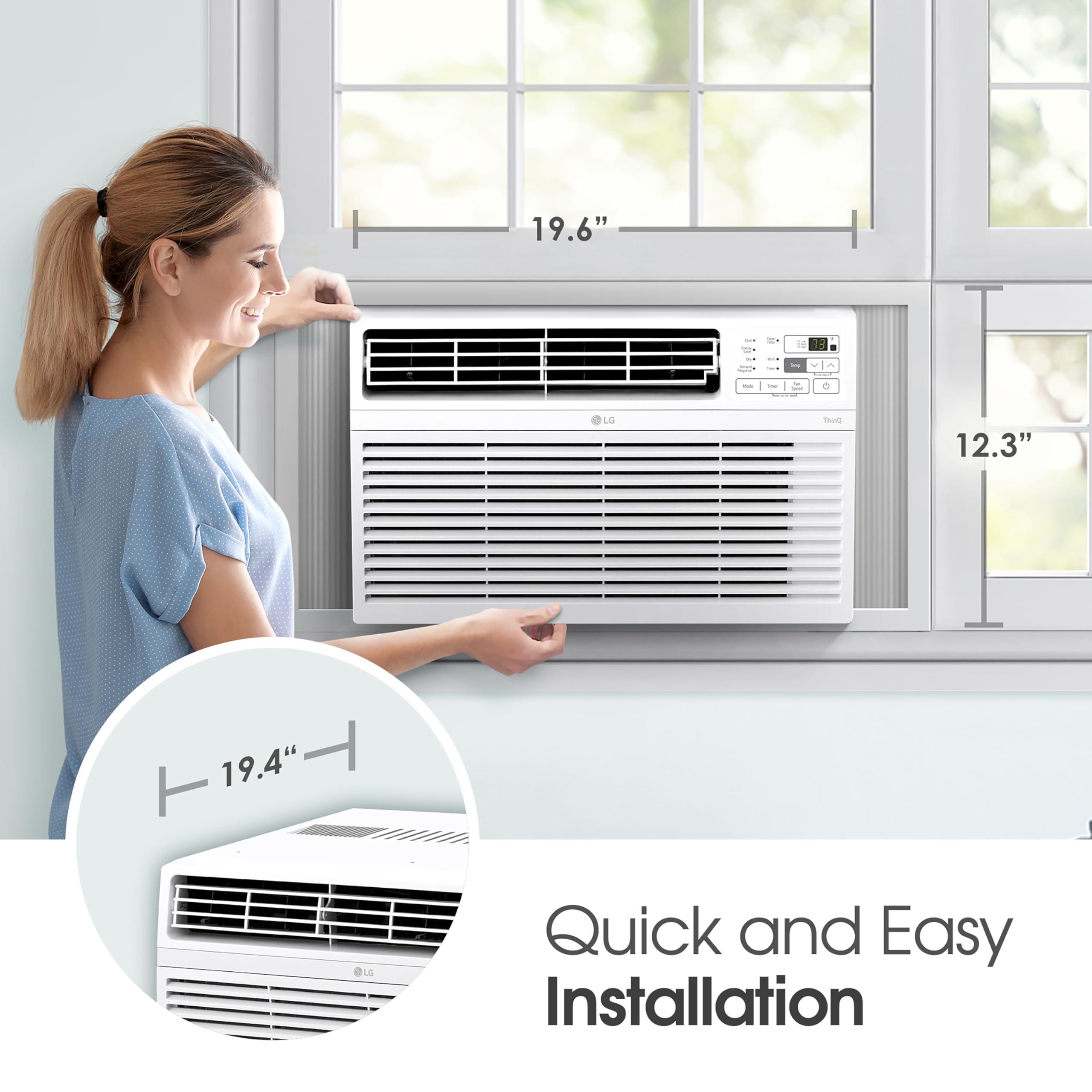 LG LG LW1024RD 10,000 Window Air Conditioner, 115V, 450 Sq.Ft. (18' x 25' Room Size), Quiet Operation, Electronic Control with Remote, 3 Cooling & Fan Speeds, Auto Restart, 10000 BTU, White
