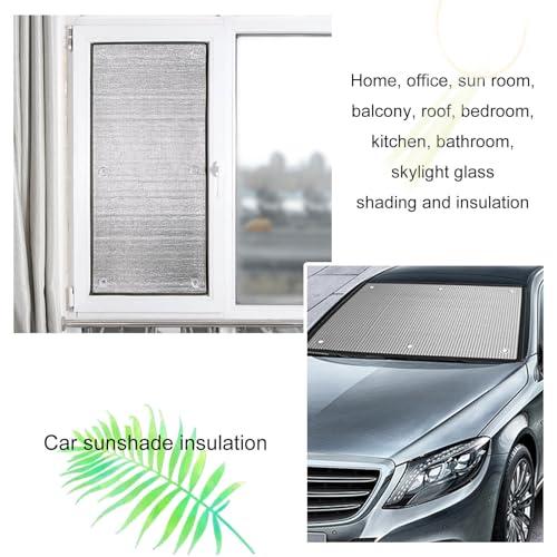 Pxzybd Window Film Privacy Sun Blocker,8mm Aluminium Foil Thermal Insulation Film Heat Control Shield,Sun Room Reflective Window Tinting Film,Blackout Window Sticker Glass Film,WH-30 * 80cm(12 * 31in)