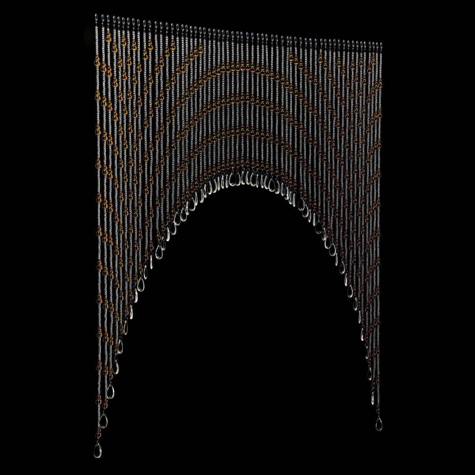 AKaSping Beaded Curtain Crystal Beads Door String Curtains 60PCS Foyer Partition Front Door Decor Curtains Hanging Door Beads Curtain for Privacy Divider Hippie Home Decor Rustic Porch Bedroom Living Room