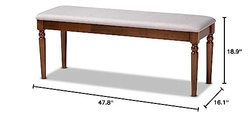 Baxton Studio Baxton Studio Giovanni Modern and Contemporary Grey Fabric Upholstered and Walnut Brown Finished Wood Dining Bench