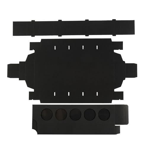 Restaurantware Restaurantware Valentino 12 Inch Macaron Boxes 100 Macaron Packaging - Holds 5 Macarons With Lids Black Paper Macaron Gift Boxes Separate Compartments For Gifts and Parties