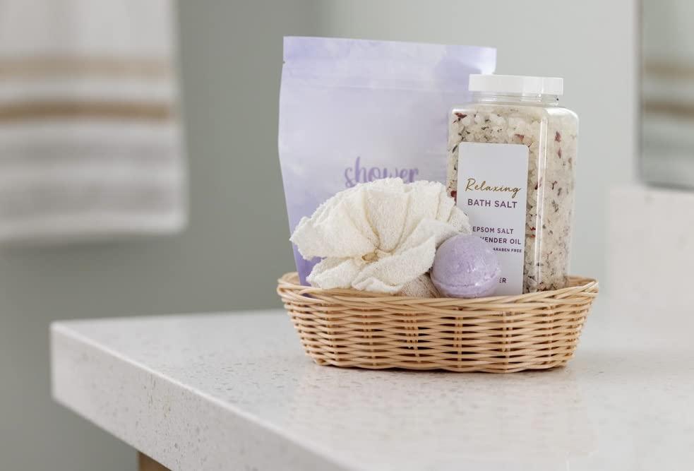 Wooden Living Baskets for Gifts Empty, Small Gift Basket | For Bread, Easter Fill, Montessori, Serving, Holiday/Christmas | Recycled Plastic Woven Wicker, Bulk kit - 9\" x 6\" x 2\" (6-Pack)