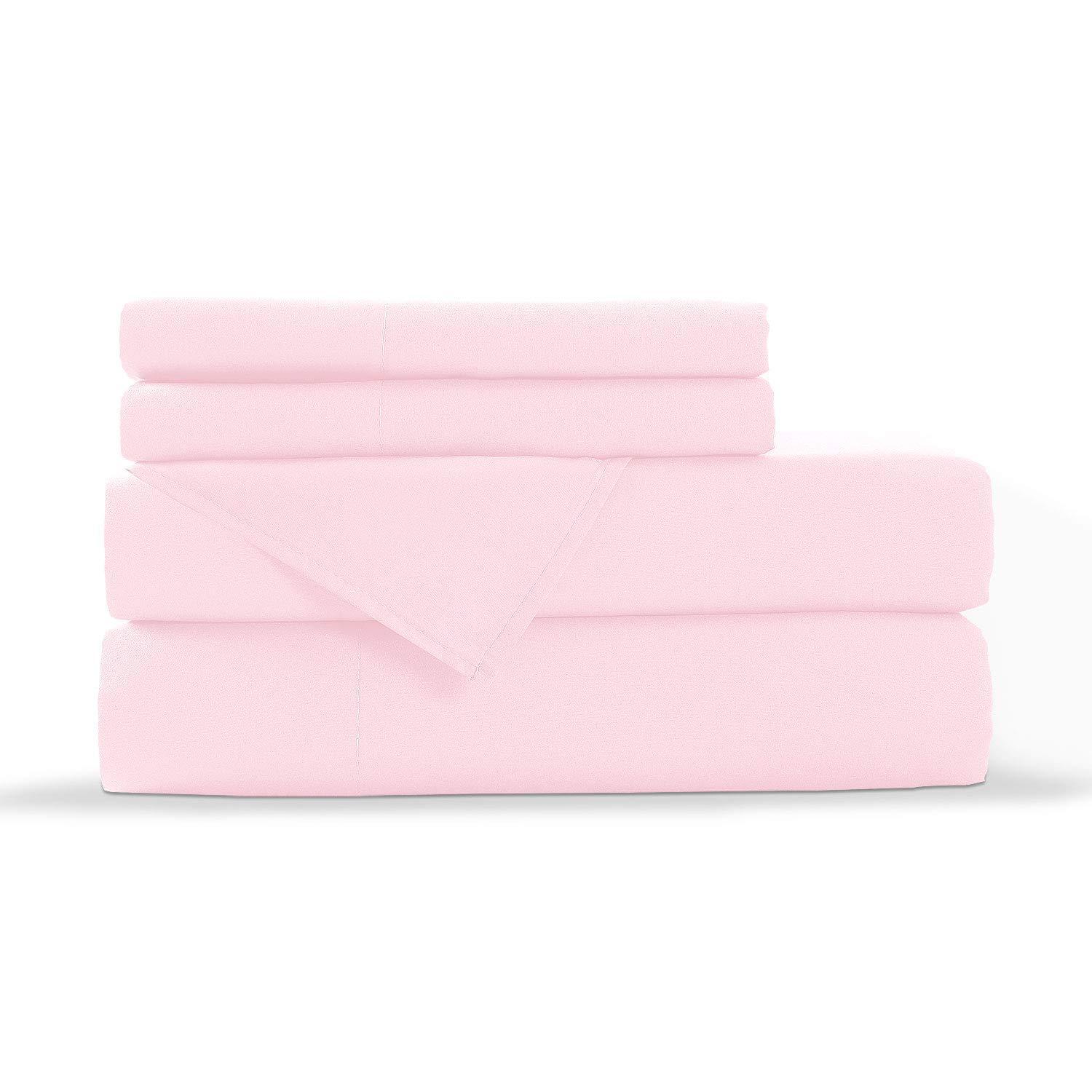 Mamu Thread Collection 800 Thread Count 100% Pure Egyptian Cotton Sateen Weave Premium Bed Sheets 4-PCs Sheet Set - CaliforniaKing Size 72\" X 84\", Fits Mattress Upto 6-10 Inch Deep Pocket, Pink Solid