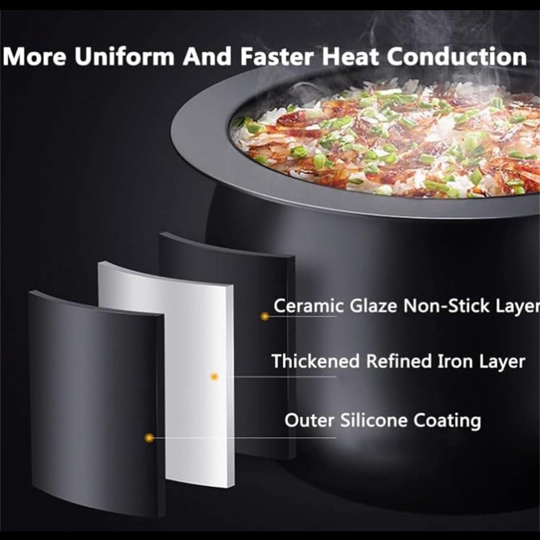 MiBoce Intelligent Automatic Cooking Machine, 2000W Commercial Food Processor, 360 Rotating and 3D All-round Heating, Three-Level Pot Adjustment, for Stir Frying, Stewing, Cooking, and Soup Making