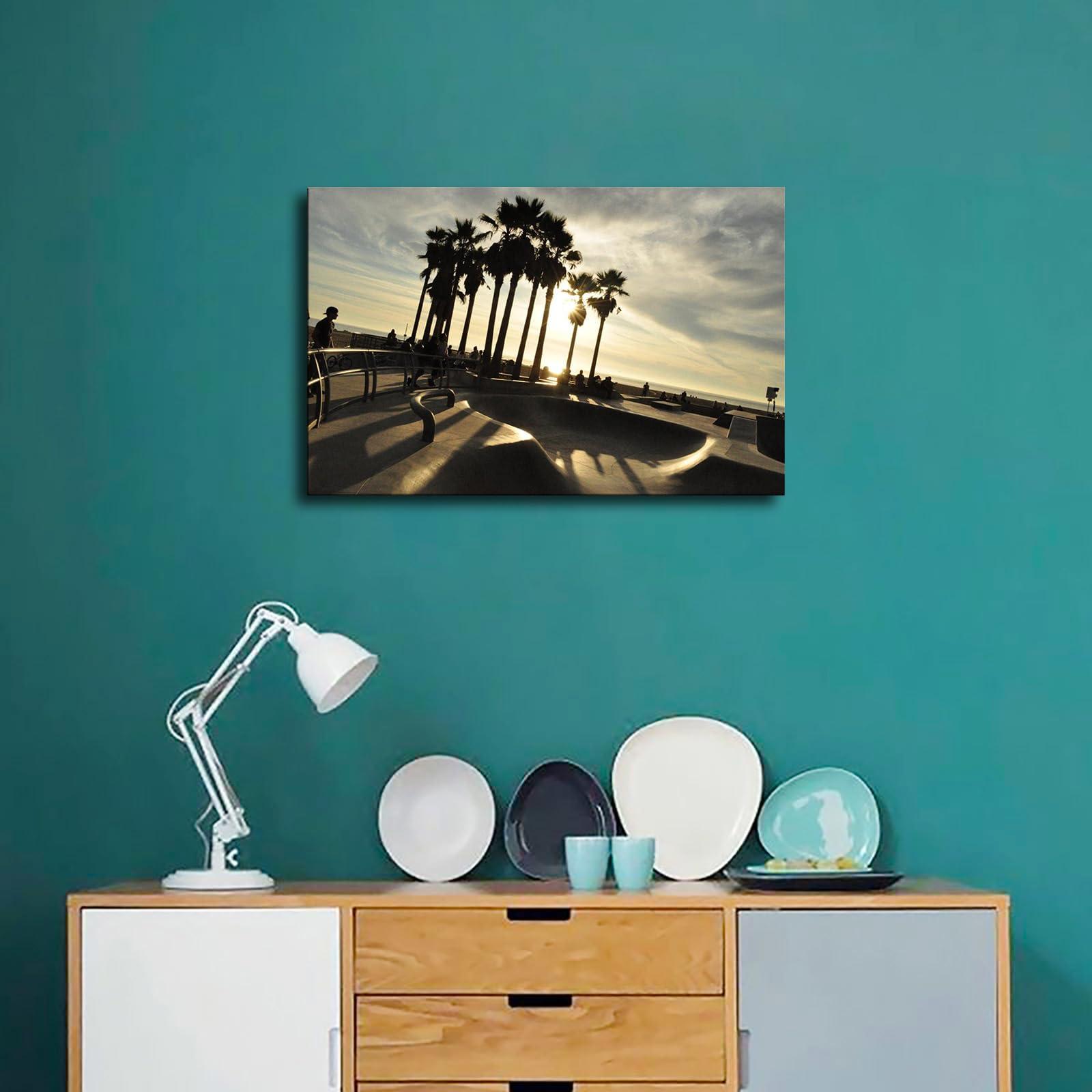 ARtray ARtray Venice Beach Skate PARC Canvas Decorative Painting Poster Home Decor Art HD Pictures Bedroom Living Room Wall Art (24x36inch-No Framed)