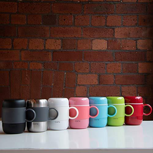 DRINKPOD DrinkPod Stainless Steel Vacuum Insulated Leak-Proof Drinkpod Capsule Flask 6 Hours Hot 24 Hours Cold, Satin, 0.28 Litre