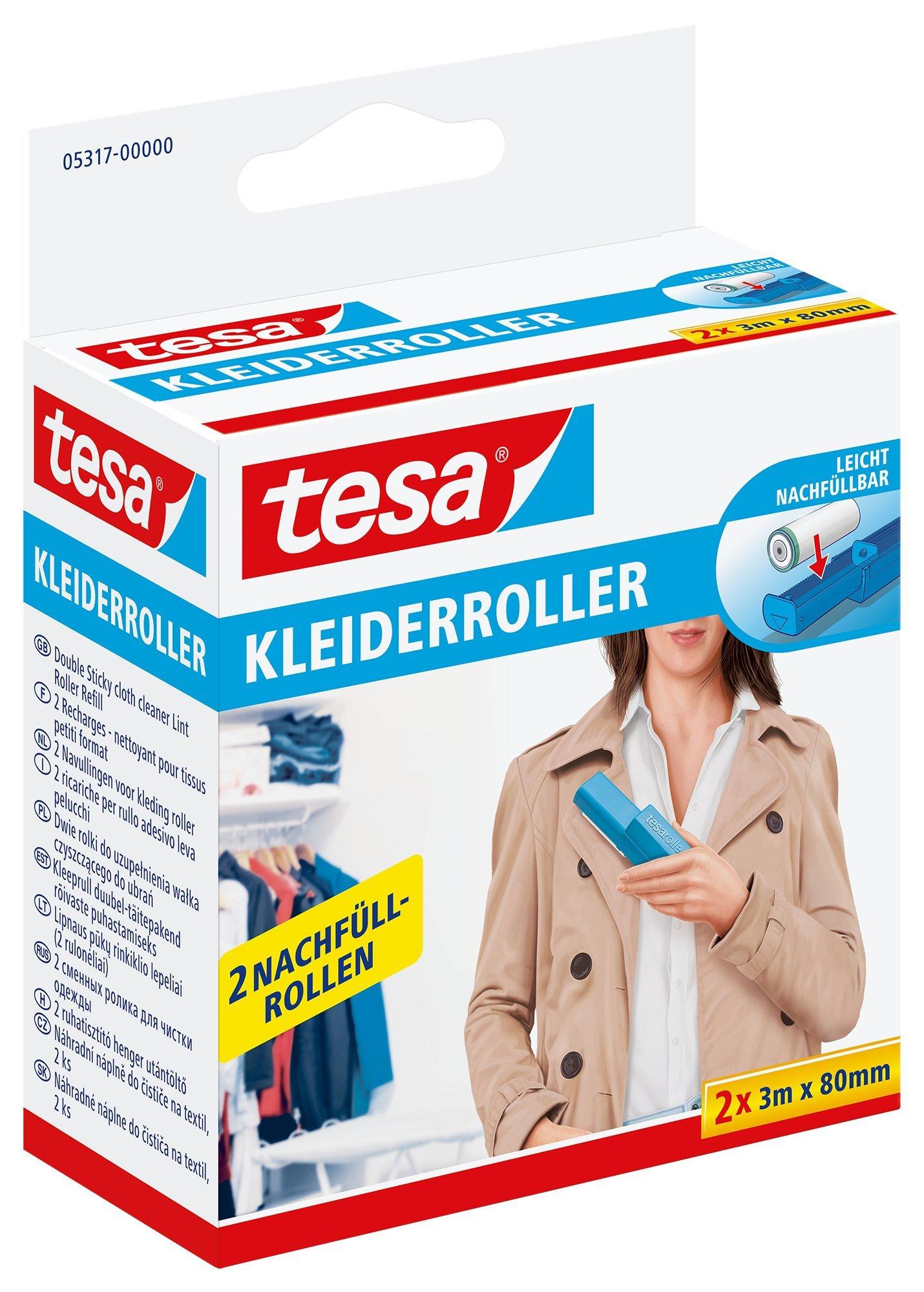 tesa UK tesa 05317-00000-03 Clothes Roller Brush Refills 2X 3 m x 80 mm