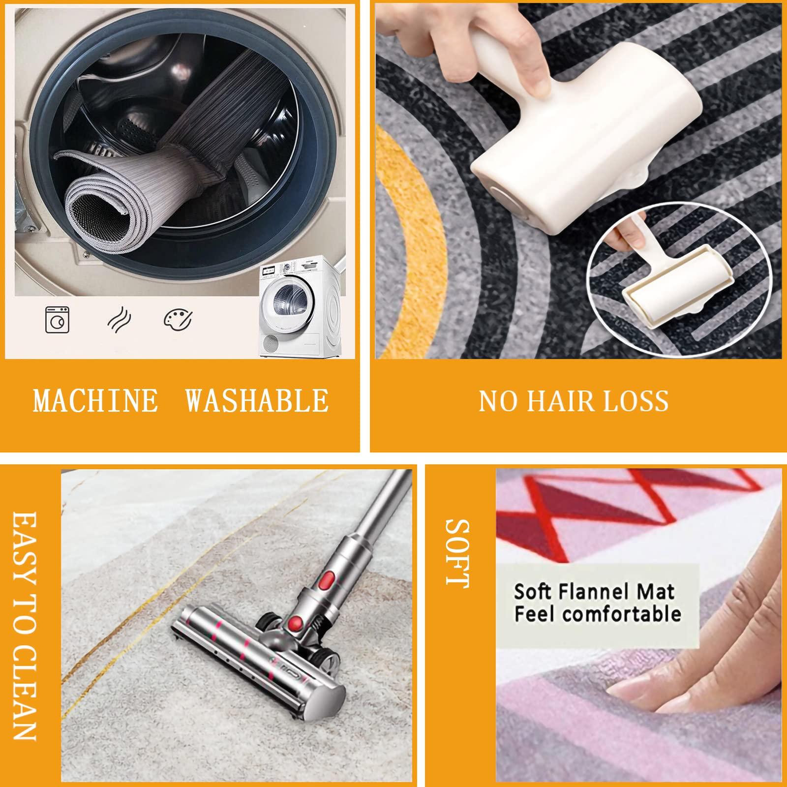 Rtaayt European Style Area Rugs, Blue Gold Abstract Graffiti Art Painting Floor Carpet, Modern Short Pile Soft Foldable Washable Non-Slip Rug for Apartment Kitchen Home Office Decor Mats-6ft x 9ft