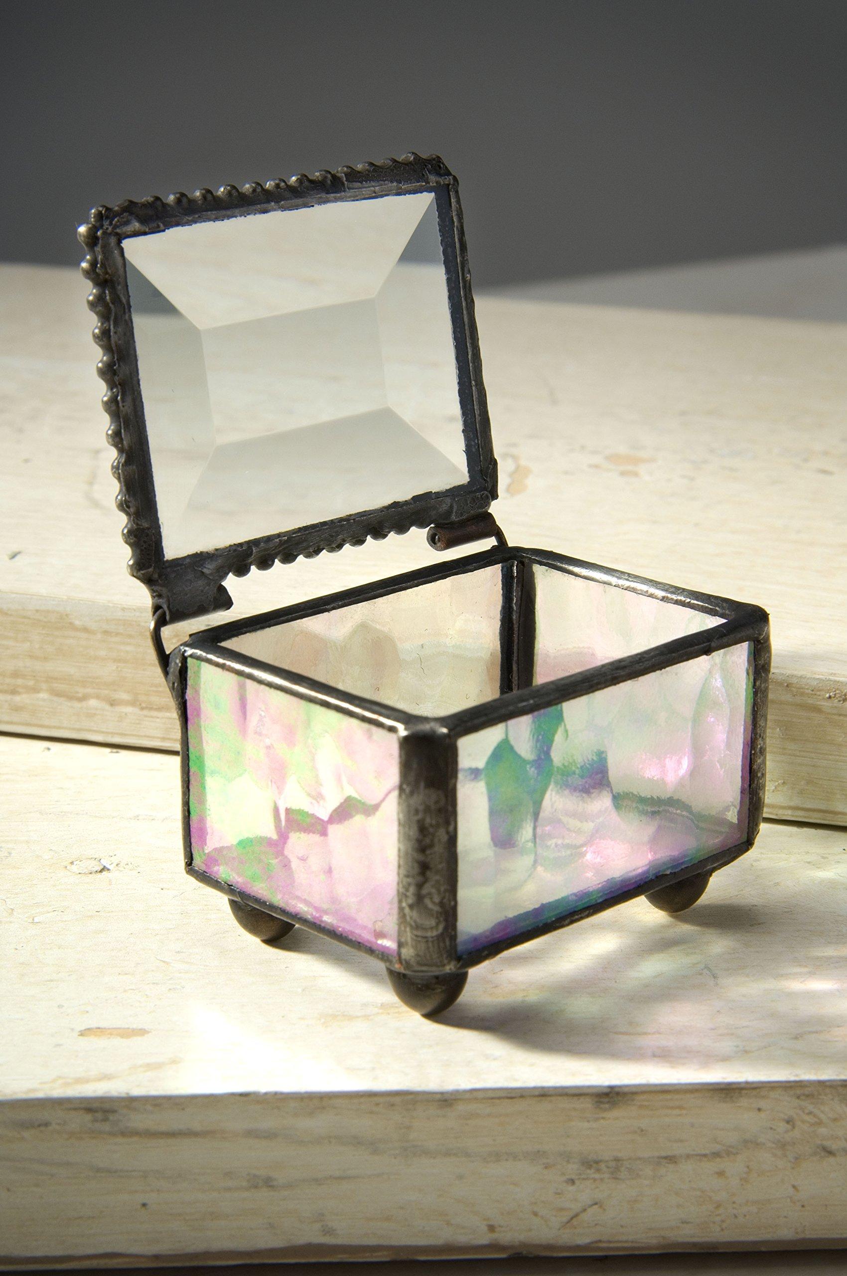 J Devlin Glass Art J Devlin - Glass Ring Box Jewelry Keepsake Trinket - Box 325