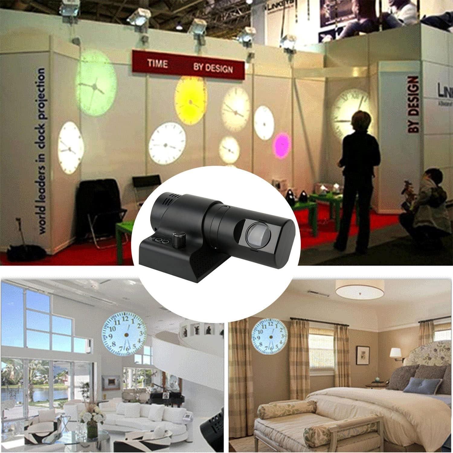 ZHIBIMOI LED Projection Clock, 180 Adjustable Projection Alarm Clock, Wall Clock with 5 Dimming Color and Knob Focusing, Analog Clock Face and Brightness Adjustable, Clearly Visible, for Home(Color:Black)