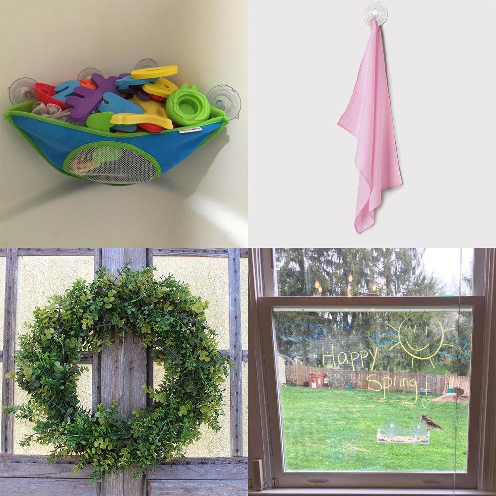 Alamic Alamic Suction Cup Hooks 2 1/2\" Ultra Strong Large Suction Cup Wall Hooks Hangers, All Purpose - (6 Pack)