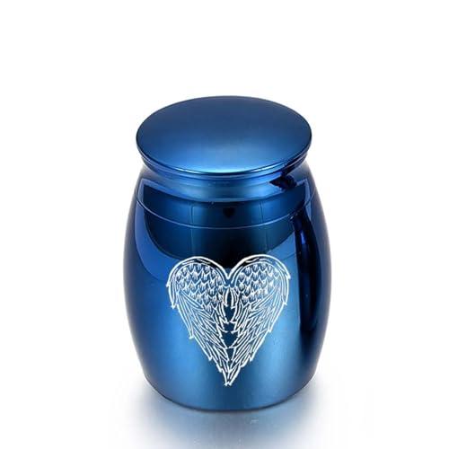 WEISUANSZ WEISUANSZ Coffee Urns Plant Vases Stainless Steel Angel Wings Charm Small Ashes Urn Screw Cap Seal Can Be Opened Ash Box 30x40mm,2