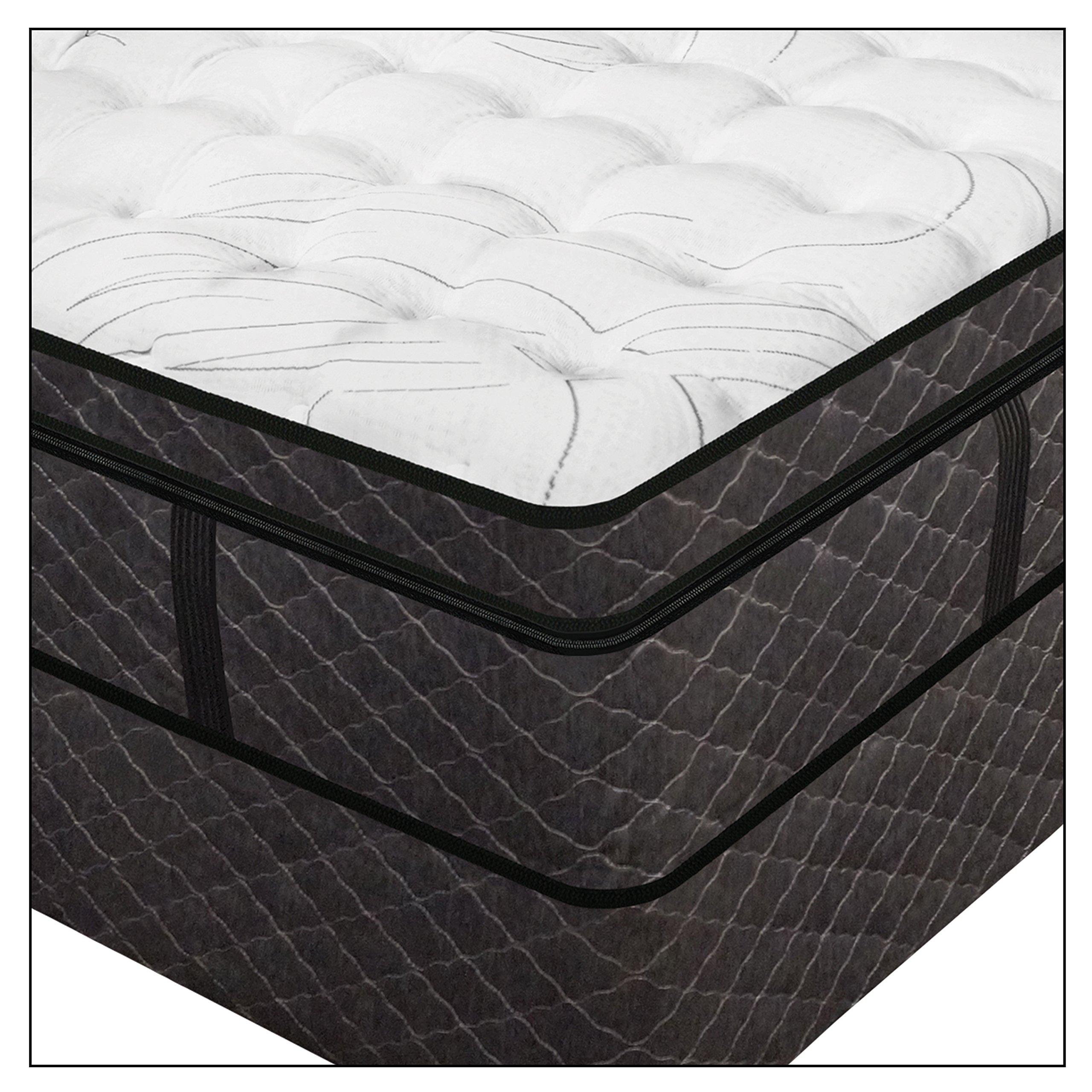 INNOMAX InnoMax Mystique Digital Euro Top Air Bed Mattress, Twin/X-Large, White, Grey/Black Slate Side Panels