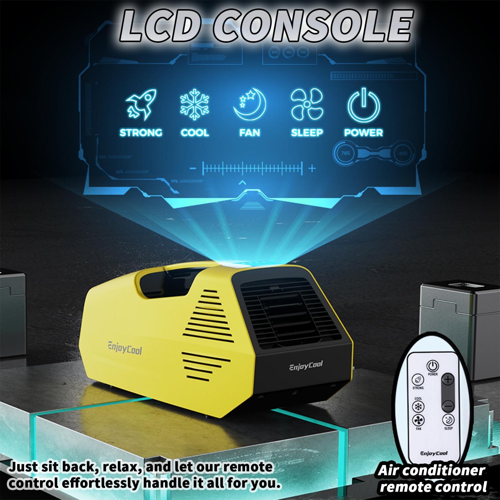 MOSSANTFUL Portable air conditioner Fast Cooling Outdoor Built-in Cool Sleep Modes Small Air Conditioner Portable for Room Office Camping Car Bedroom Air Conditioner with Remote Control 2380 BTU Camping blue