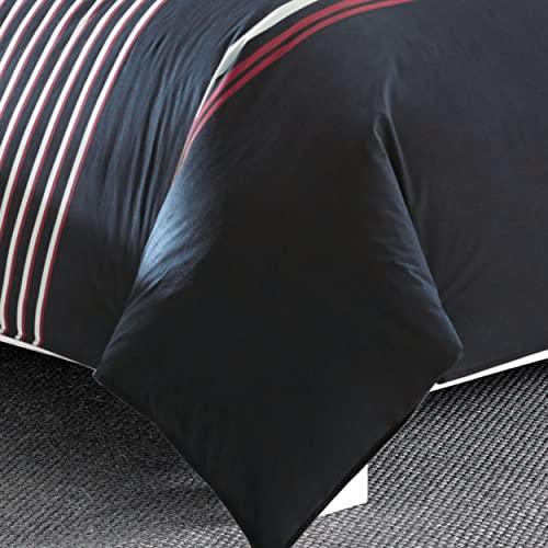 Nautica Nautica - Queen Comforter Set, Cotton Reversible Bedding with Matching Shams, Medium Weight for All Seasons (Mineola Navy, Queen)
