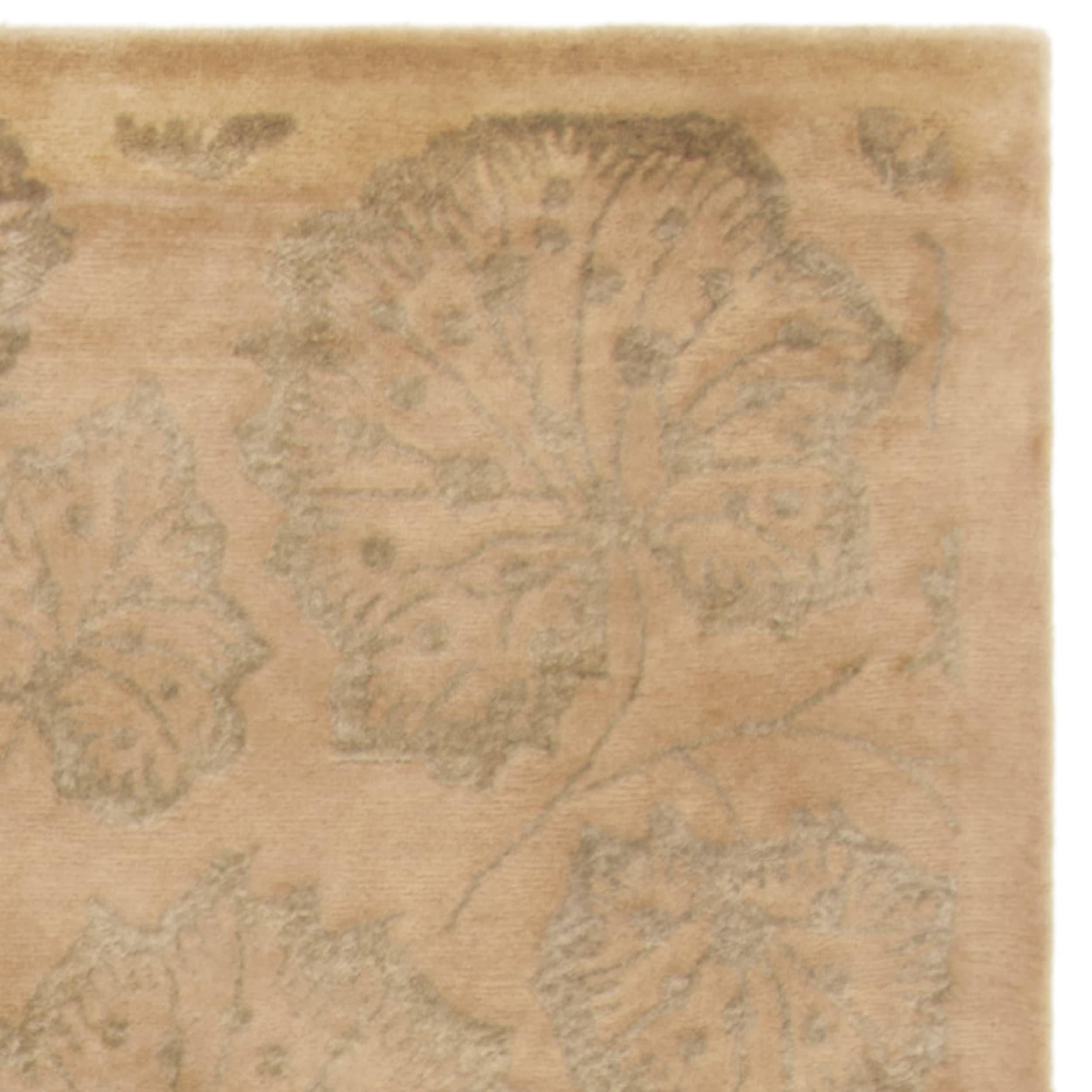 Safavieh MARTHA STEWART x SAFAVIEH 8'6" x 11'6" Toffee MSR3260D Handmade Geranium Leaf Wool & Viscose Area Rug