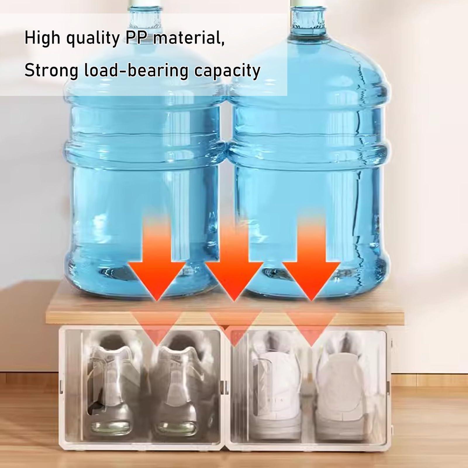 HomeLoft Basics Shoe Boxes Stackable Shoe Storage Box, Transparent Plastic Shoe Boxes, Shoe Organizer Containers With Lids For Women/men, Easy To Assemble (Color : 18pcs)