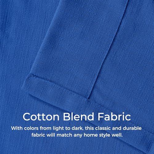 TWOPAGES TWOPAGES Linen Textured Room Darkening Curtain 72 Inches Long, Royal Blue Pinch Pleated Window Curtain Drape Panel for Patio Door Dining Room Kids Room, 1 Panel