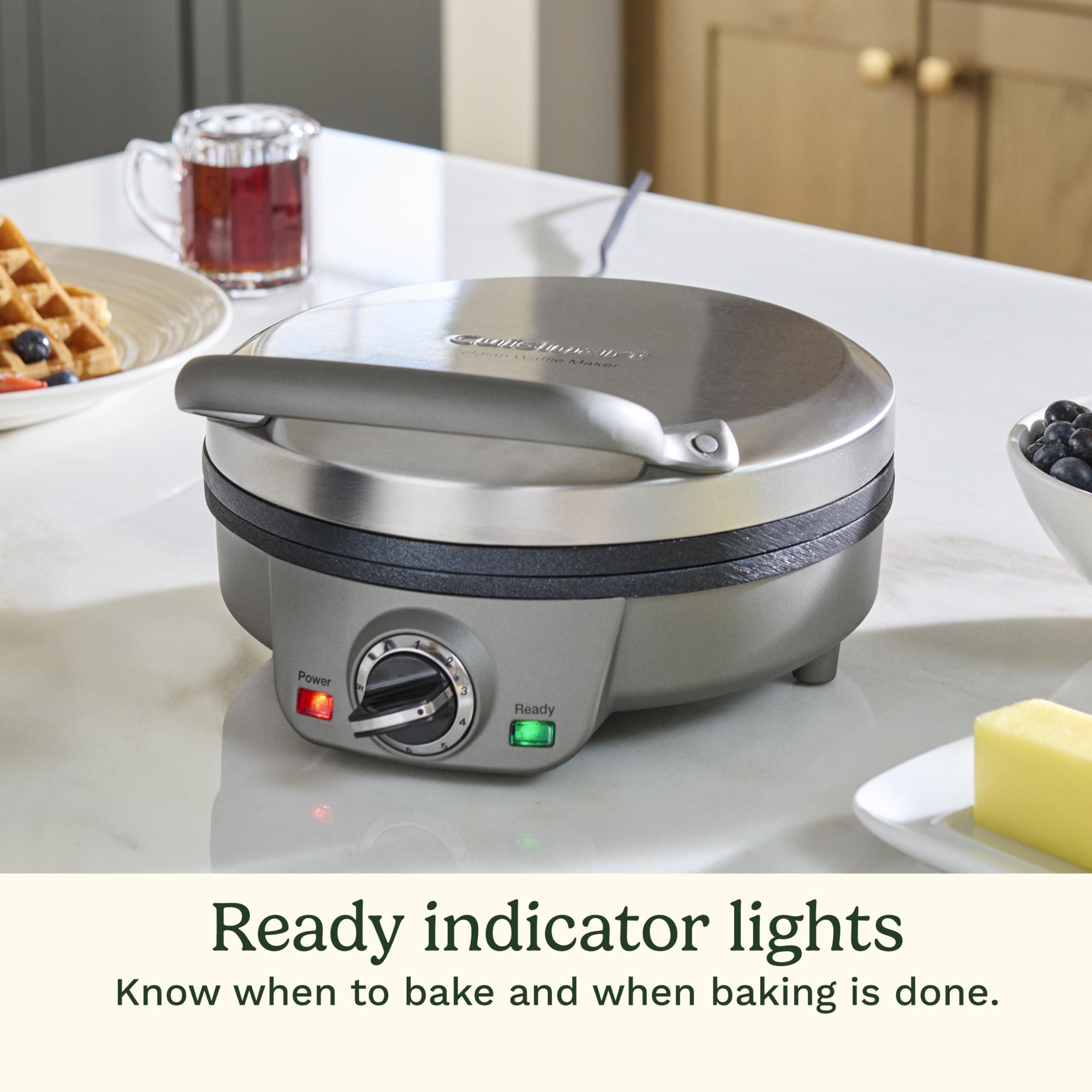 Cuisinart Cuisinart Mini Belgian Waffle Maker, Round Mini Waffle Iron, Silver, WAF-200P1