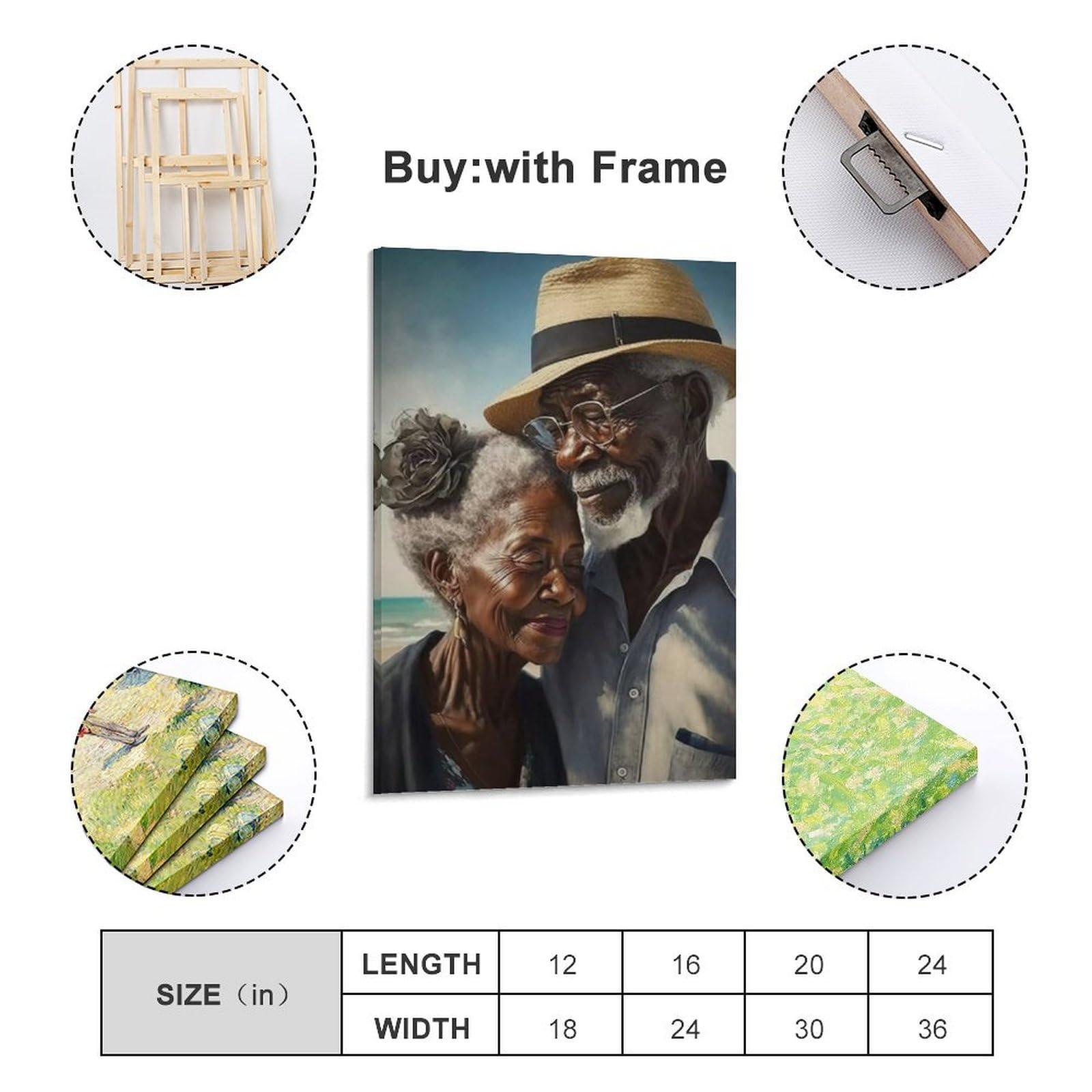 RONGHUAN Retro Poster A Lifetime Together Black Couple Wall Art Canvas Poster Poster for Room Aesthetic Posters & Prints on Canvas Wall Art Poster for Room 08x12inch(20x30cm)