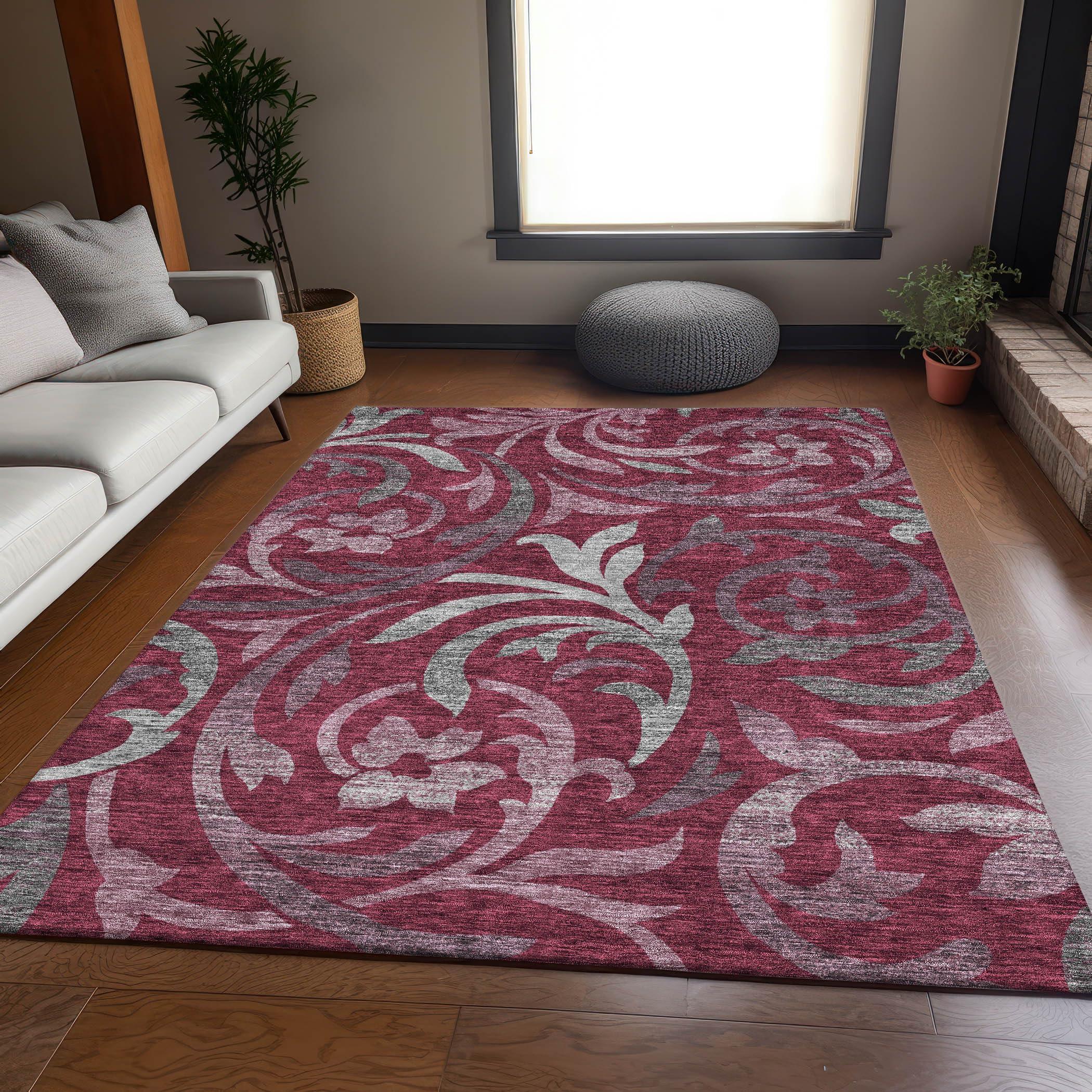 Addison Rugs Addison Rugs Chantille ACN764 Garnet 10' x 14' Indoor/Outdoor, Machine Washable, Easy Clean, Non Shedding, Bedroom, Living Room, Dining Room, Kitchen, Patio Rug