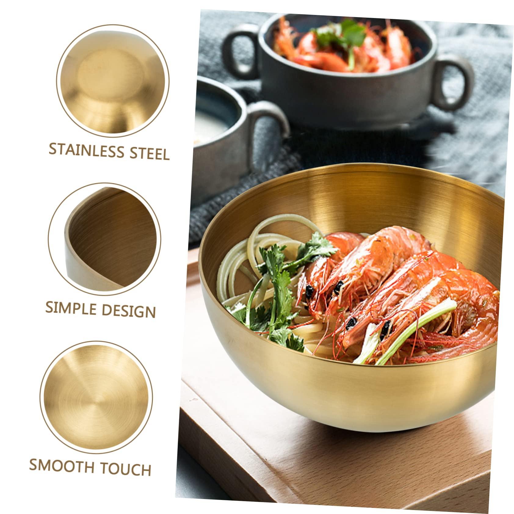 Ciieeo Ciieeo 3pcs Stainless Steel Salad Bowl Bowls Ramen Bowl Pot Salad Servers Silver Soup Bowl School Foldable Salad Bowl Bin Liners Gold Food Mixing Bowl Dryer Fruit Salad Container Golden