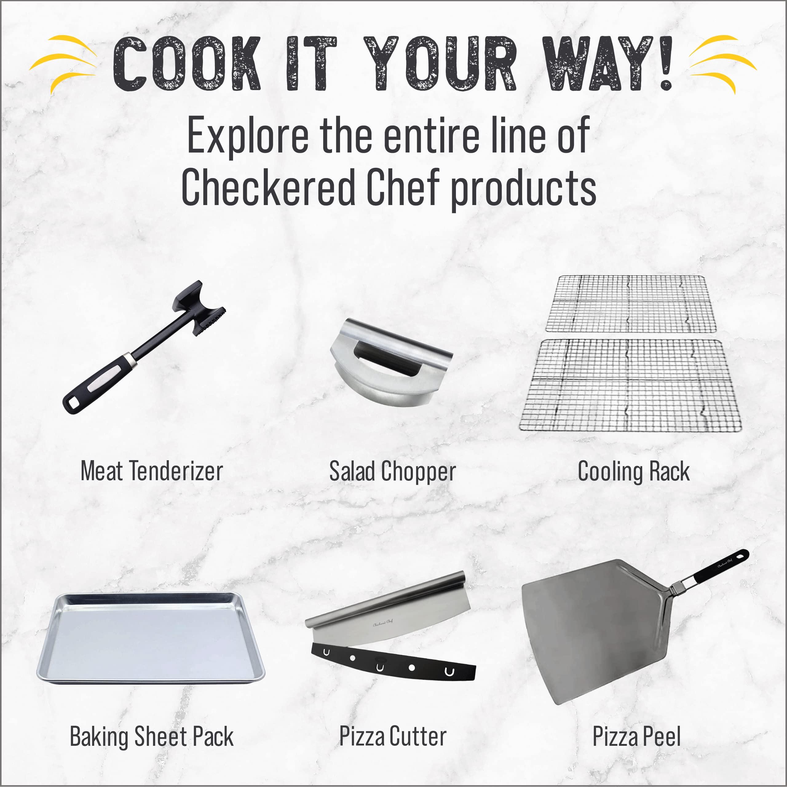 Checkered Chef Checkered Chef Baking Sheet Pan and Cooling Rack - Half Sheet, 18\" x 13\" Aluminum Cookie Sheets and Stainless Steel Wire Rack for Baking