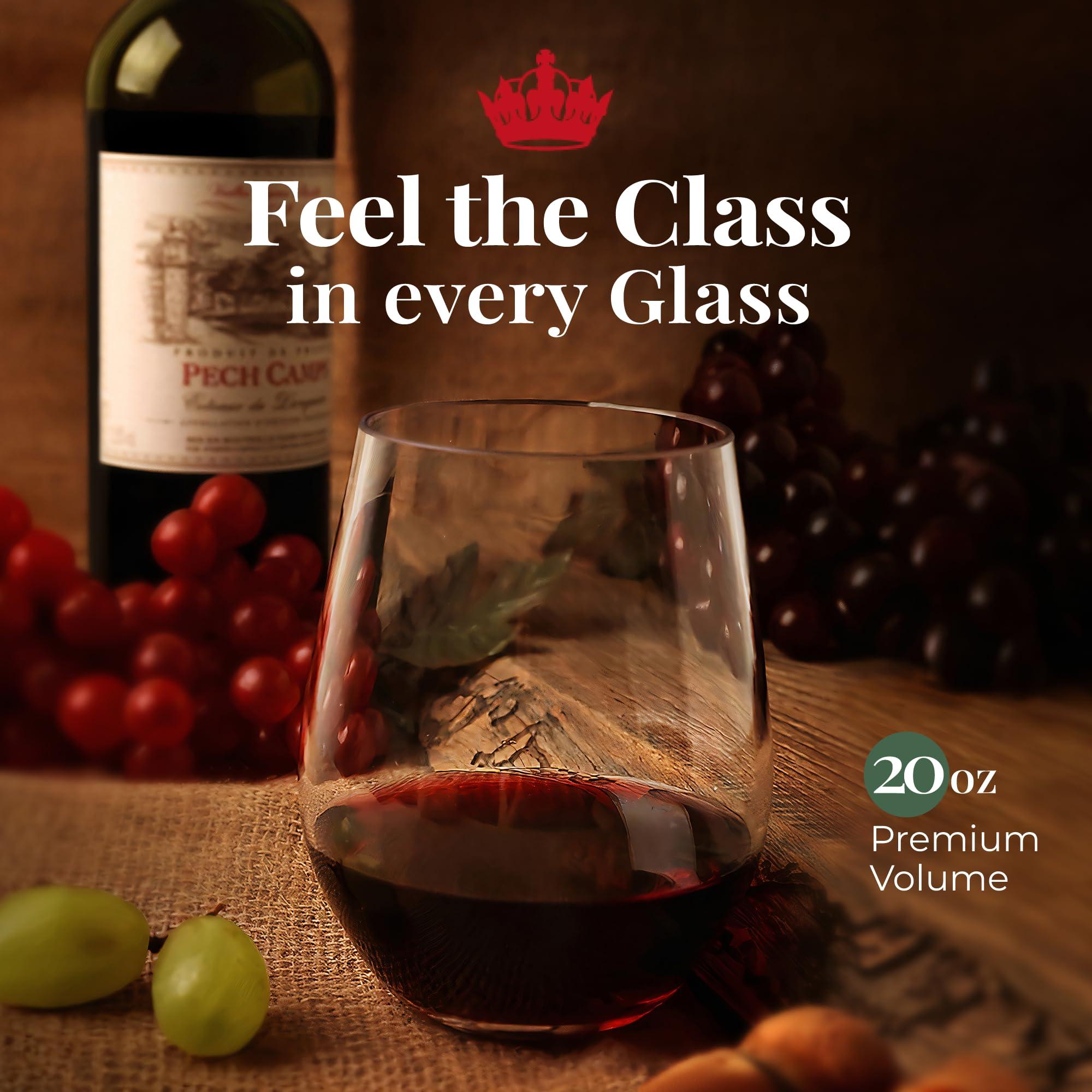 Vivocci Vivocci Unbreakable Plastic Stemless Wine Glasses 20 oz | 100% Tritan Heavy Base | Shatterproof Glassware | Ideal For Cocktails & Scotch | Perfect For Homes & Bars | Dishwasher Safe | Set of 2