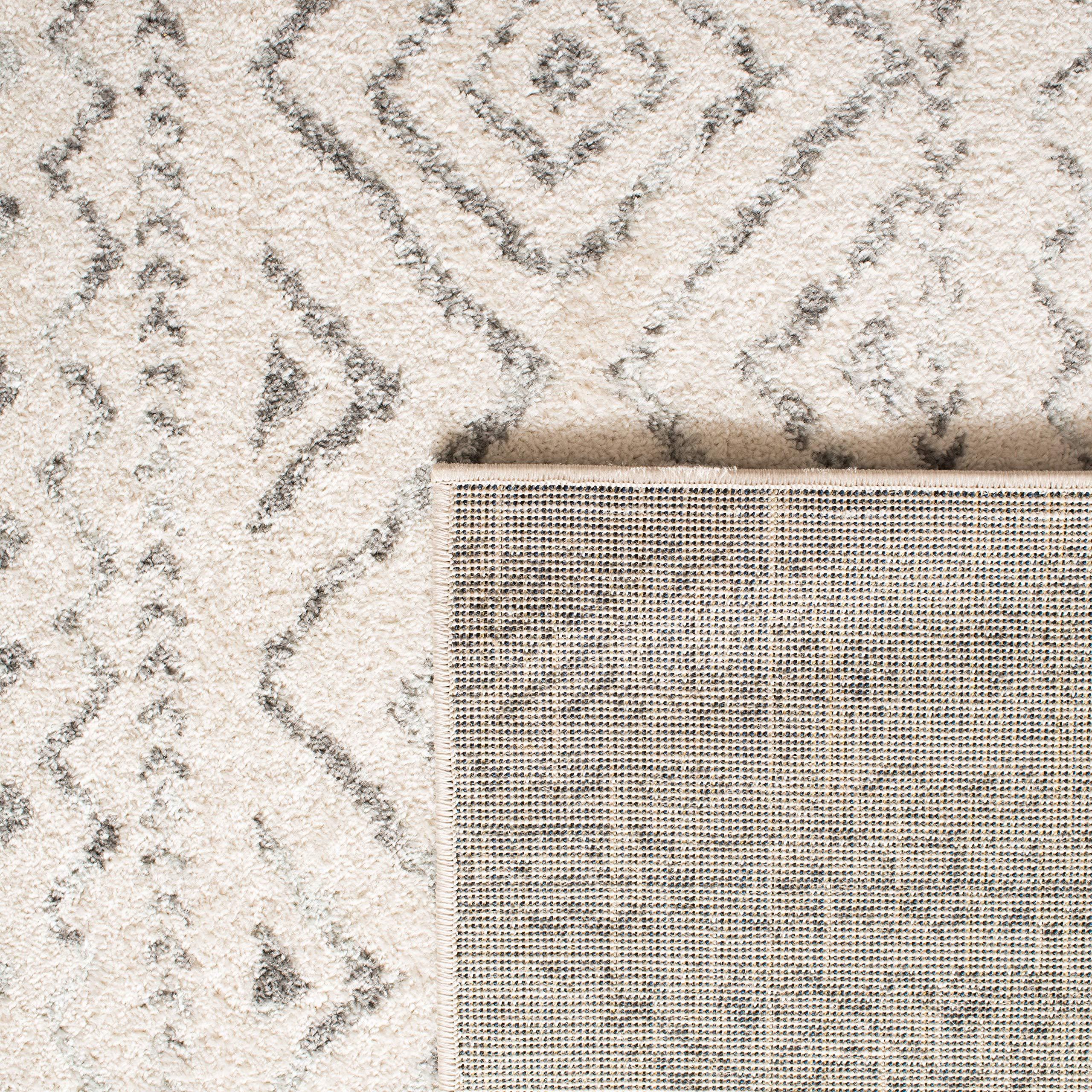 Safavieh SAFAVIEH Tulum Collection Area Rug - 8\' x 10\', Ivory & Grey, Moroccan Boho Distressed Design, Non-Shedding & Easy Care, Ideal for High Traffic Areas in Living Room, Bedroom (TUL267A)