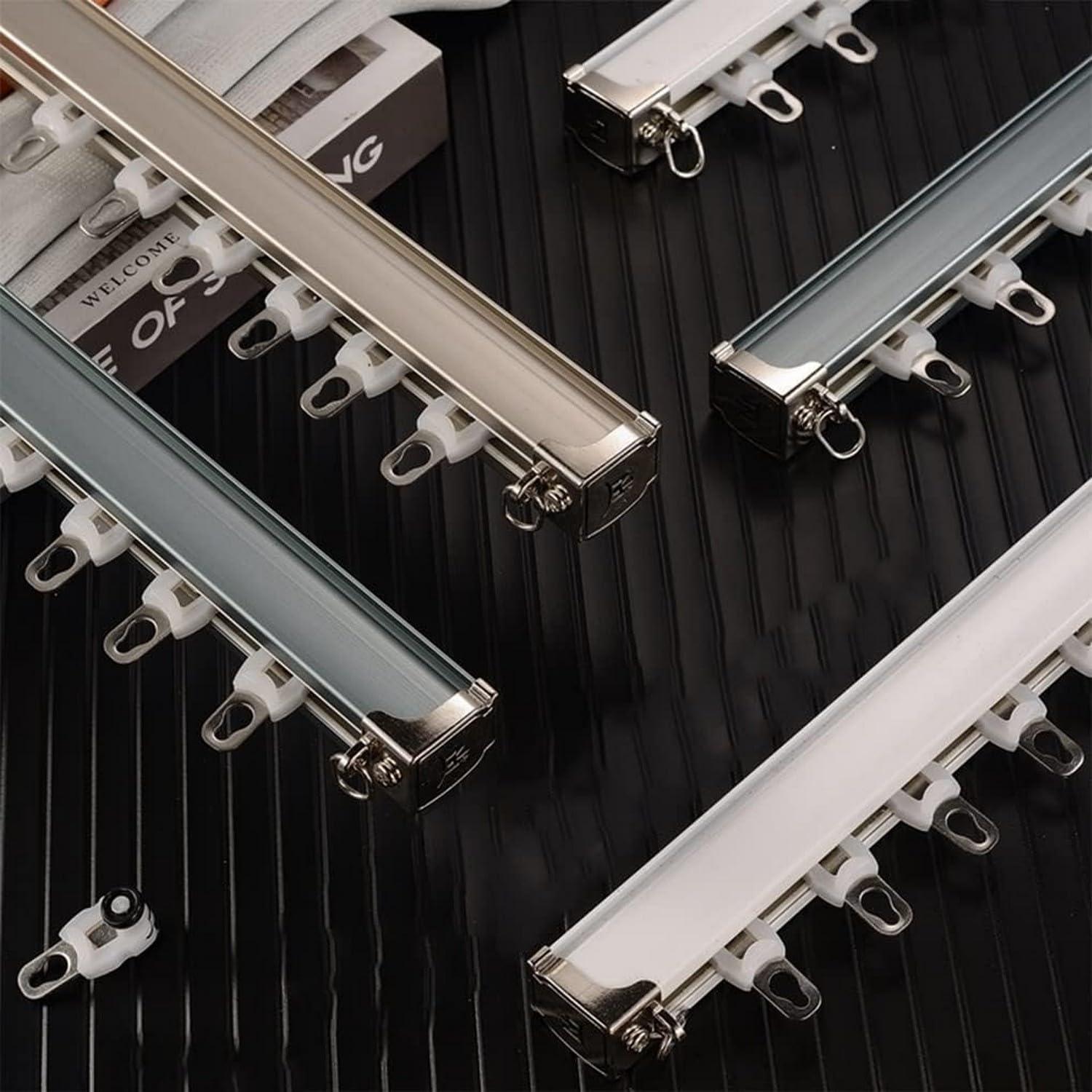 SHAWLA Curtain Rod Curtain Pole Room Divider Curtain Track, Ceiling or Wall Mount Curtain Rail, Heavy Duty Double/Single Curtain Rods/E/3M