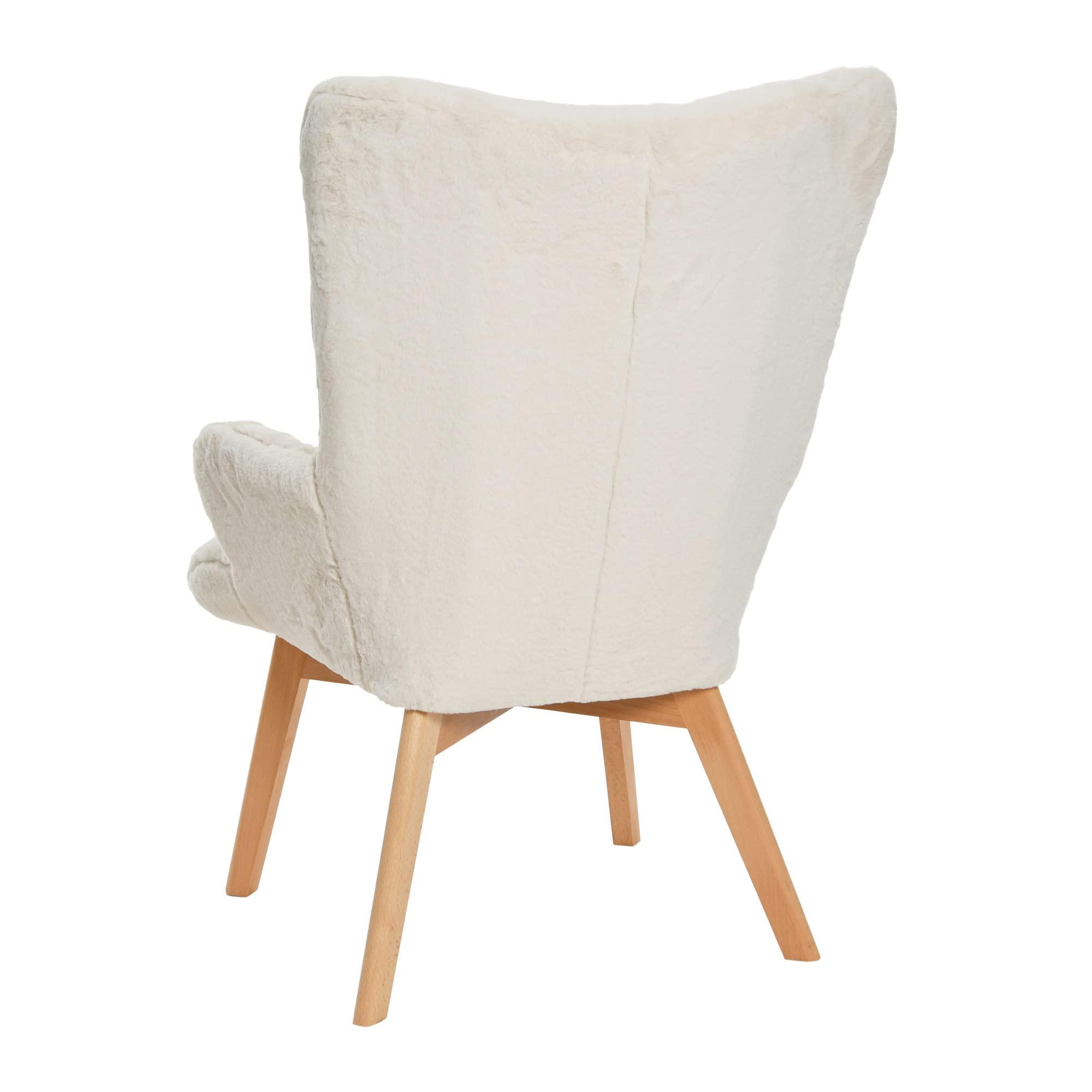 Creative Co-Op Creative Co-Op Plush Wingback Chair, White