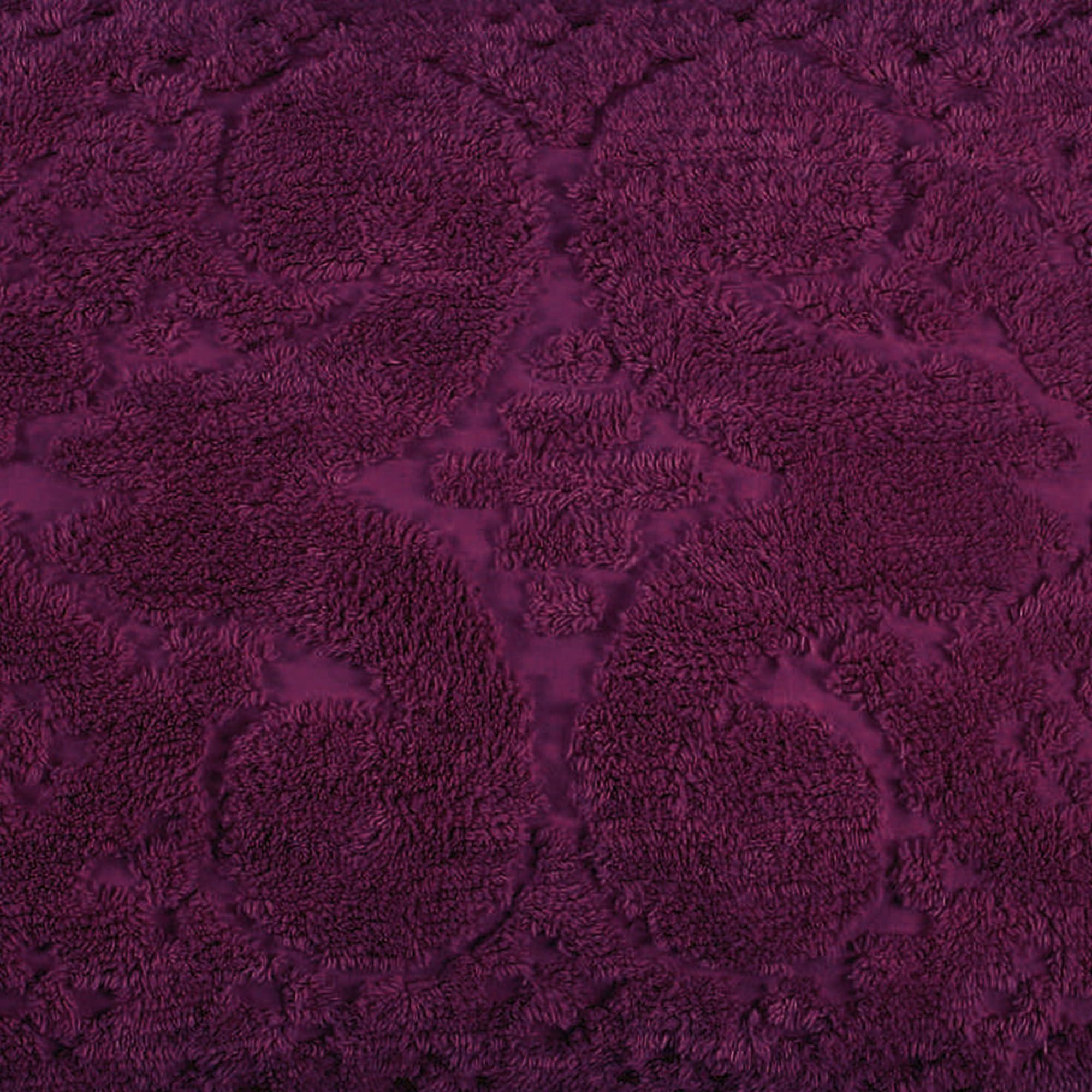 Better Trends Better Trends 1 Piece Bedspread 100% Cotton Chenille Bedspreads Coverlet Luxurious Medallion Pattern Bedspread Queen Size 102\" X 110\" Soft Lightweight Plum Tufted All Season Bedding Ashton Collection