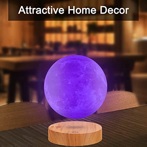VGAzer VGAzer Levitating Moon Lamp,Floating and Spinning in Air Freely with 3D Printing LED Moon Lamp Has 20 Modes for Unique Gifts,Room Decor,Night Light,Office Desk Toys (Wooden Base 3 Colors)