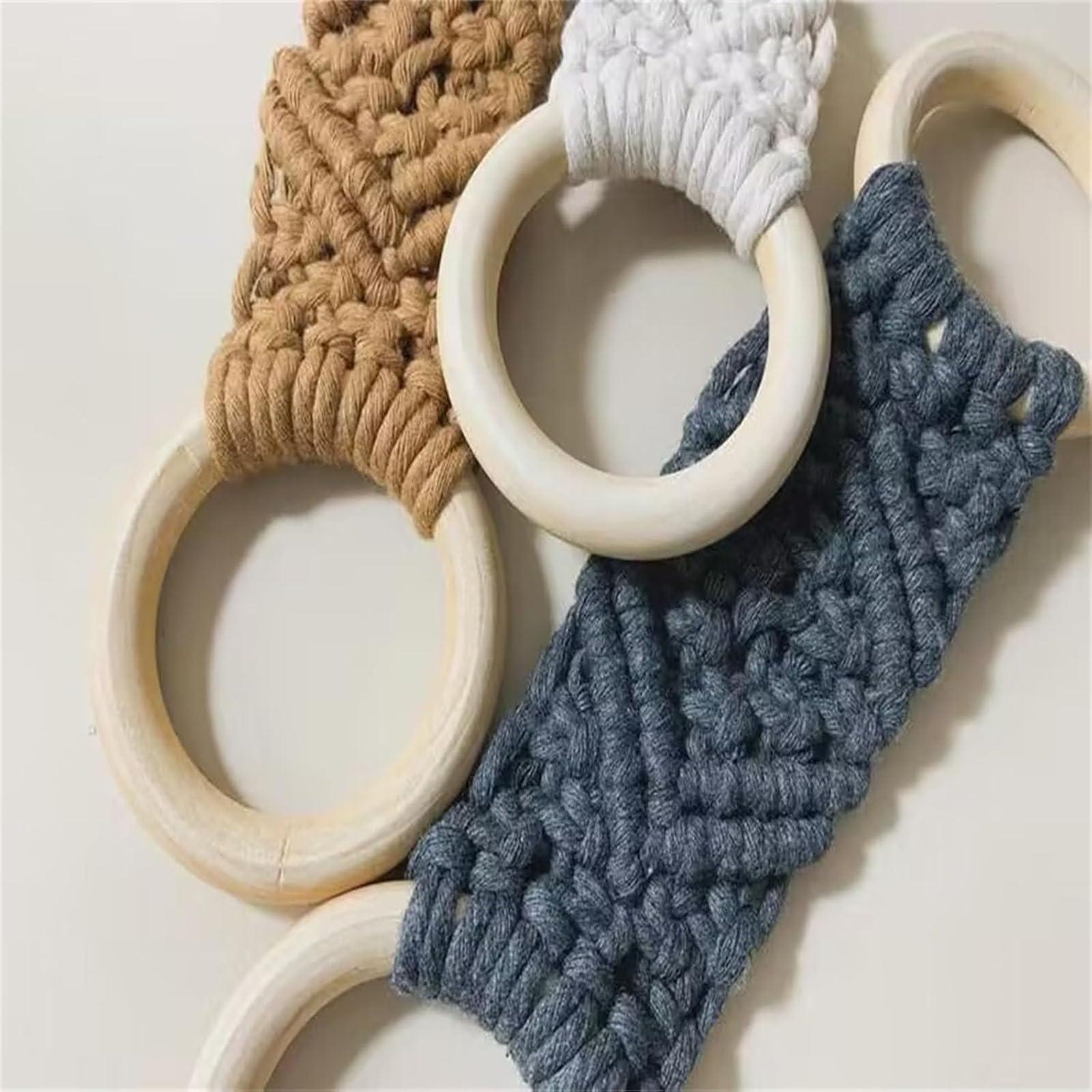 SssHfff Macrame Knit Hanging Kitchen Towel Holder,Handmade Knitted Kitchen Towel Rack Hanging,Knitted Hanging Kitchen Towel Rack,Macrame Dish Towel Holder for Kitchen/Bathroom