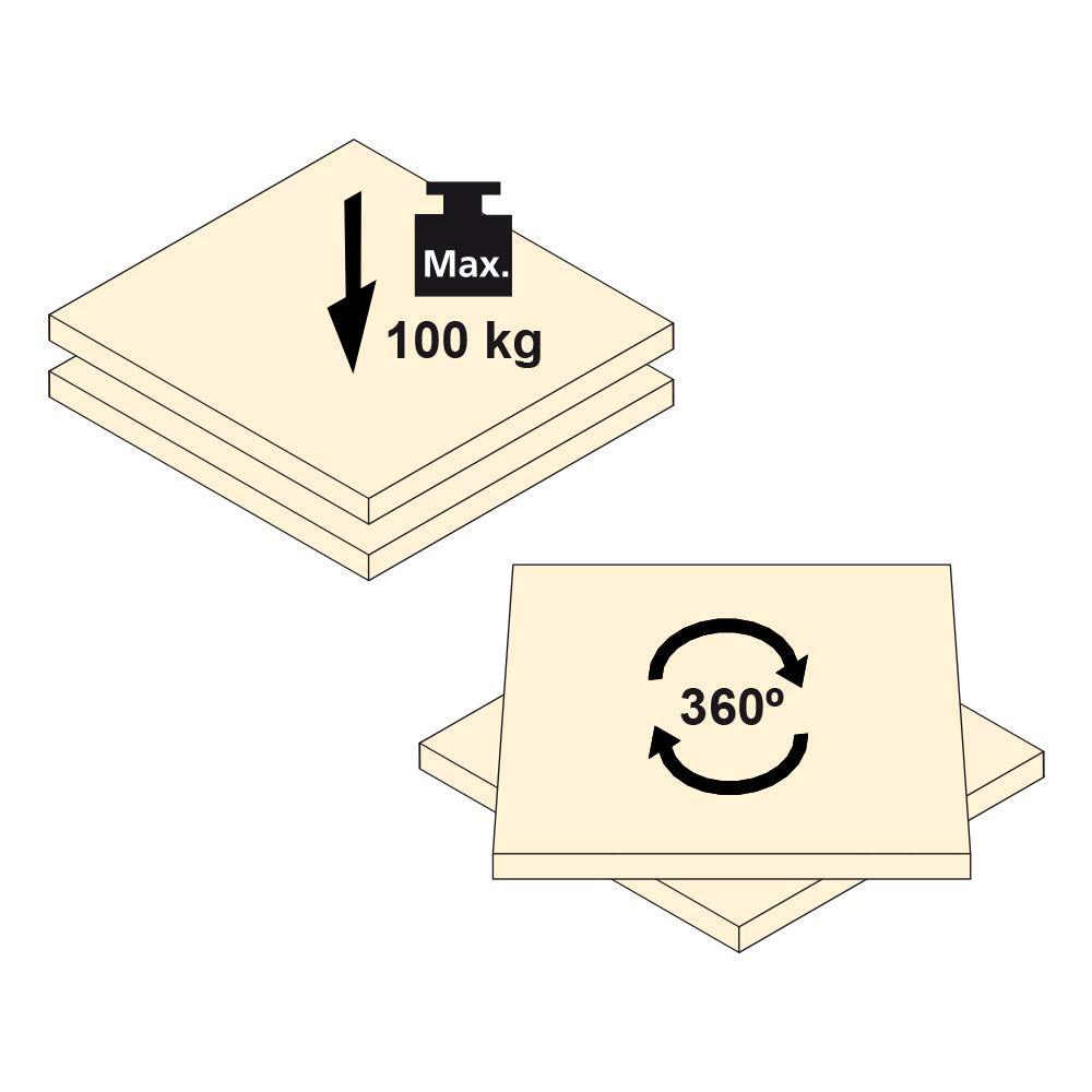 Emuca Emuca 3196514 Swivel platform/Rotating base of 360 for cabinet/TV screen, steel, black