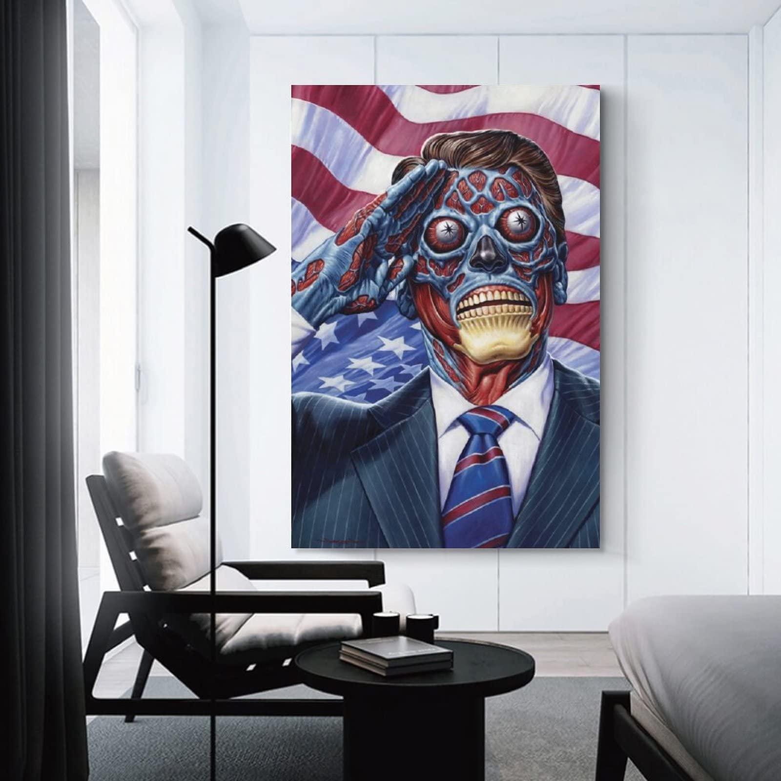 HAUHAU They Live Movie Poster (1) Artworks Canvas Poster Room Aesthetic Wall Art Prints Home Modern Decor Gifts Framed-unframed 20x30inch(50x75cm)